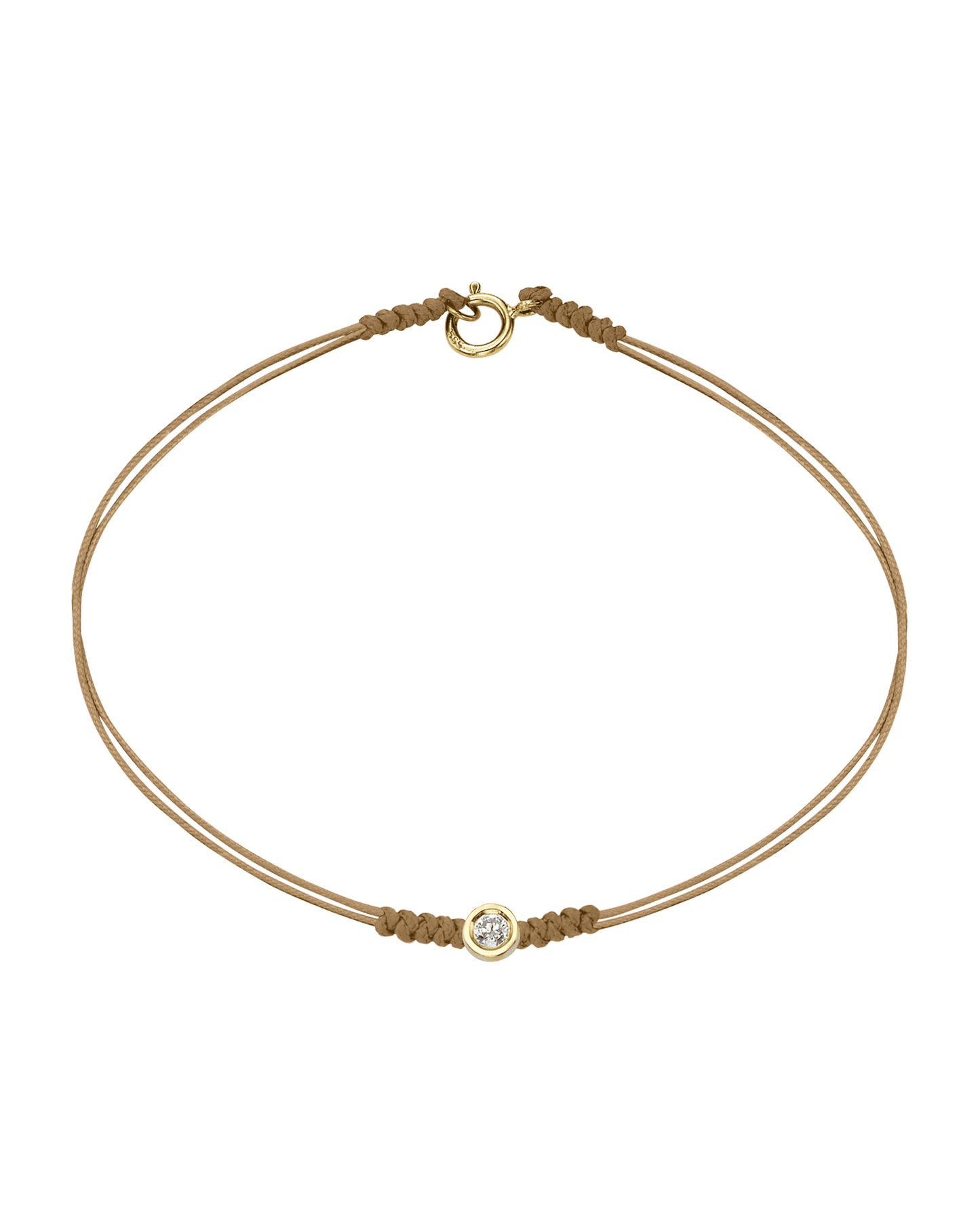 Le String of Love avec Fermoir - Or Jaune 14 carats Bracelets 14K Solid Gold Camel Medium: 0.05 carats Small - 6 Inches (15.5cm)