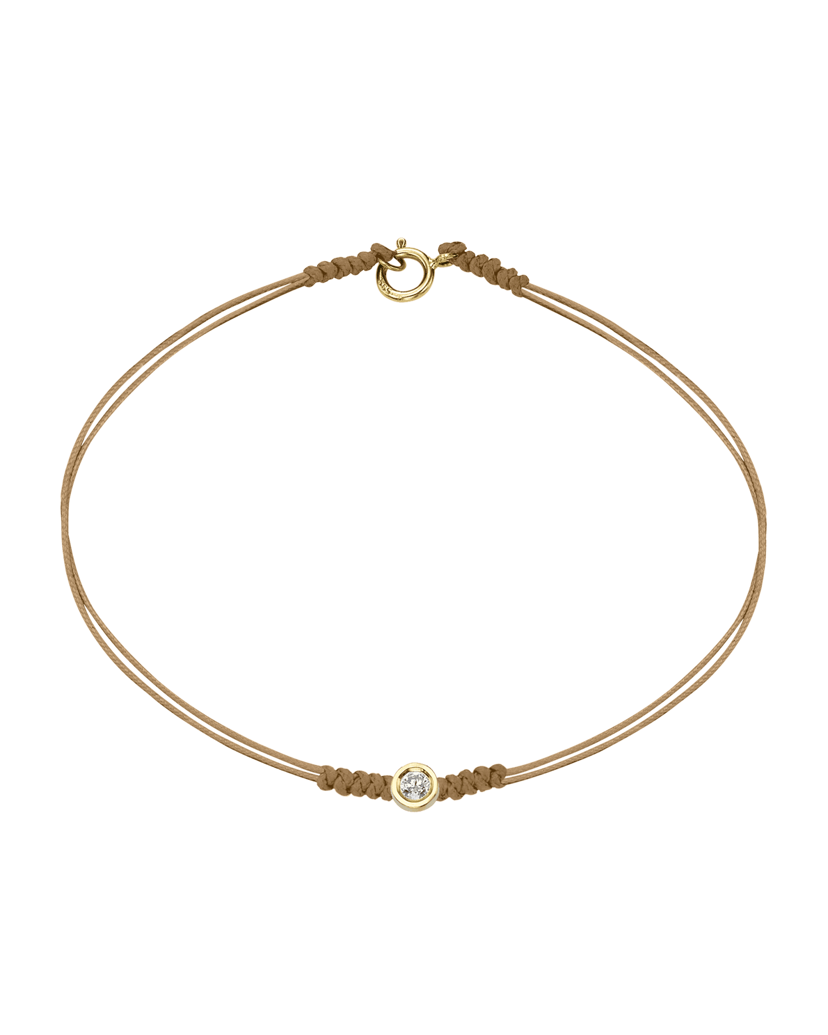 Le String of Love avec Fermoir - Or Jaune 14 carats Bracelets 14K Solid Gold Camel Medium: 0.05 carats Small - 6 Inches (15.5cm)