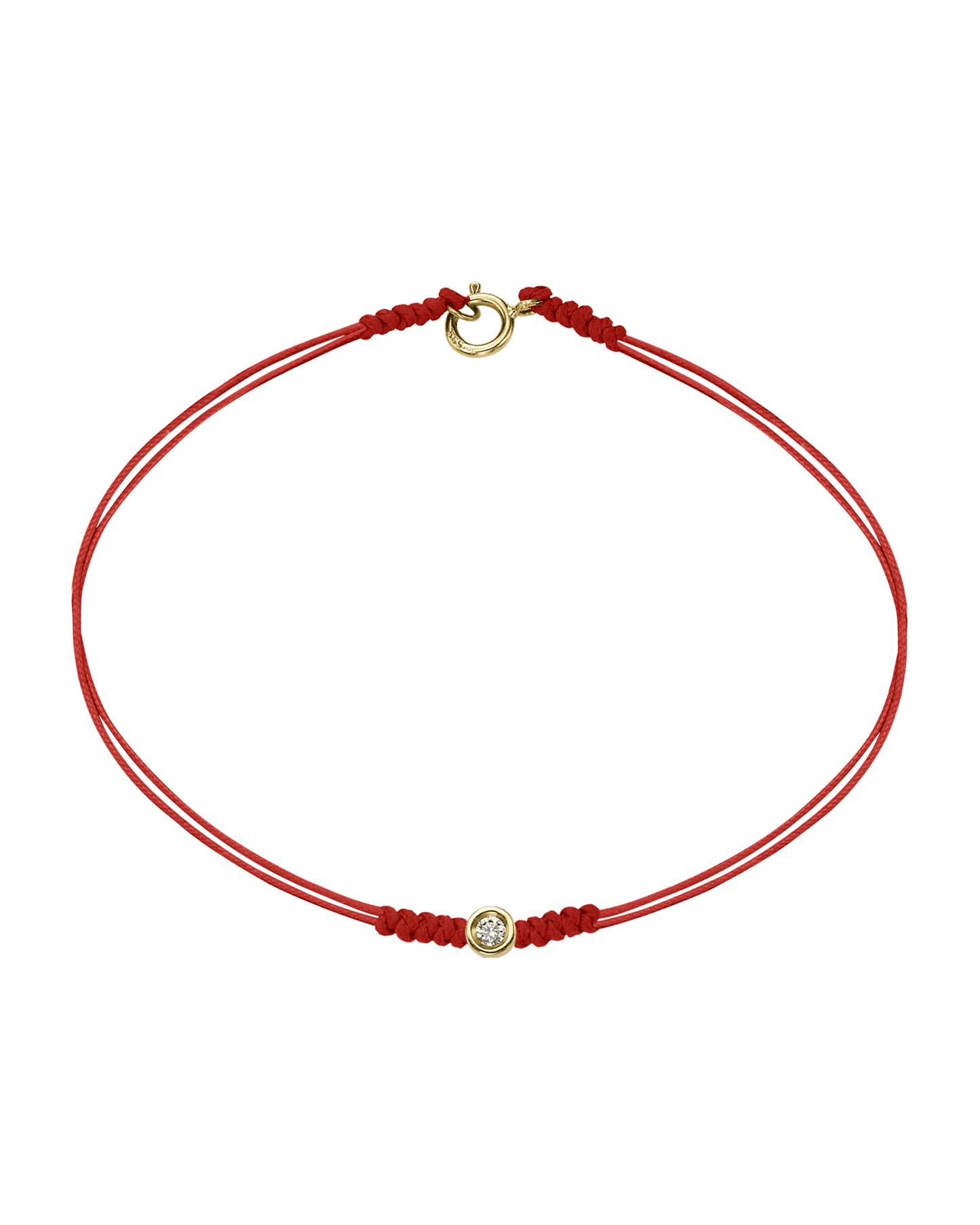 Le String of Love avec Fermoir - Or Jaune 14 carats Bracelets 14K Solid Gold Rouge Small: 0.03 carats Small - 6 Inches (15.5cm)