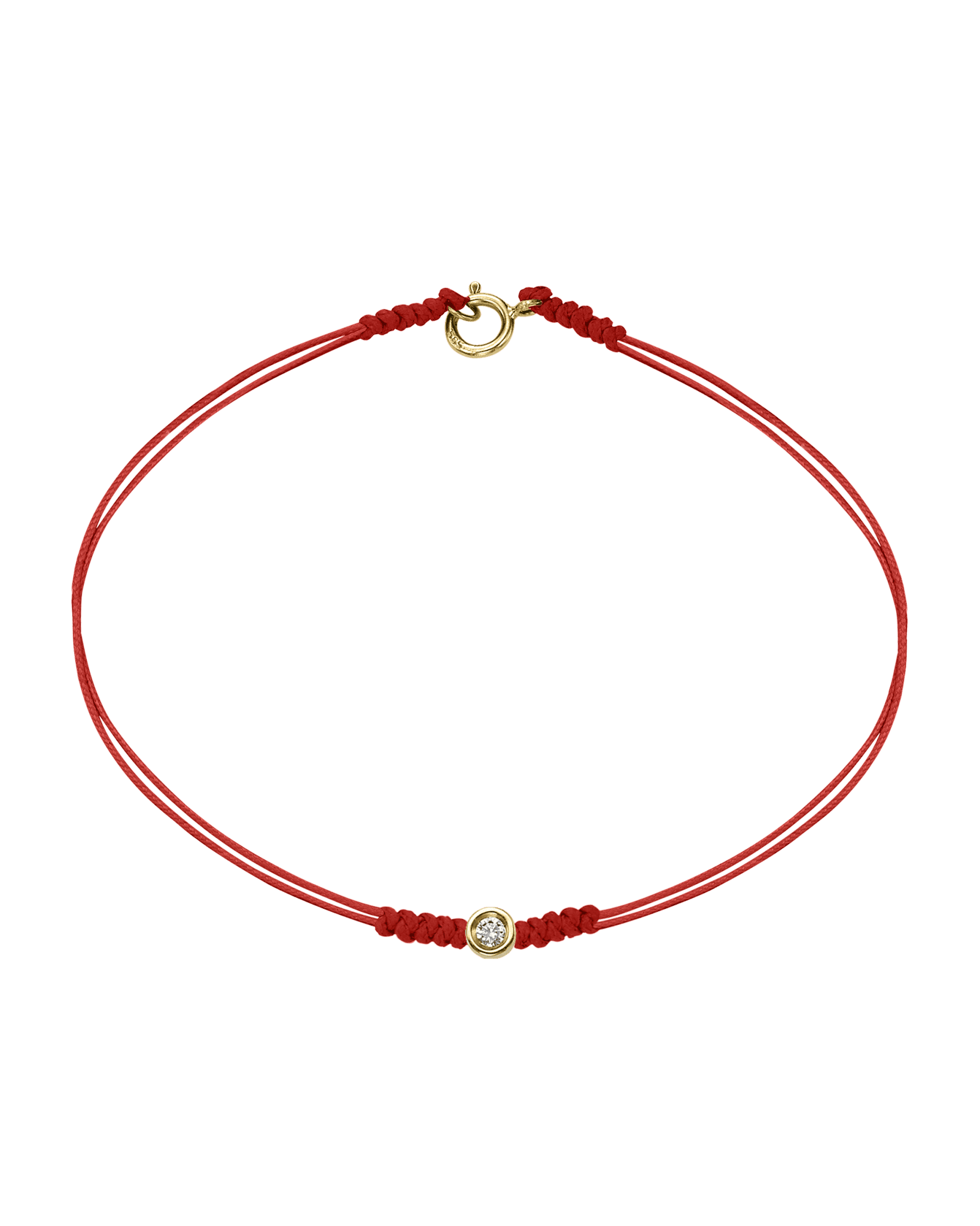 Le String of Love avec Fermoir - Or Jaune 14 carats Bracelets 14K Solid Gold Rouge Small: 0.03 carats Small - 6 Inches (15.5cm)