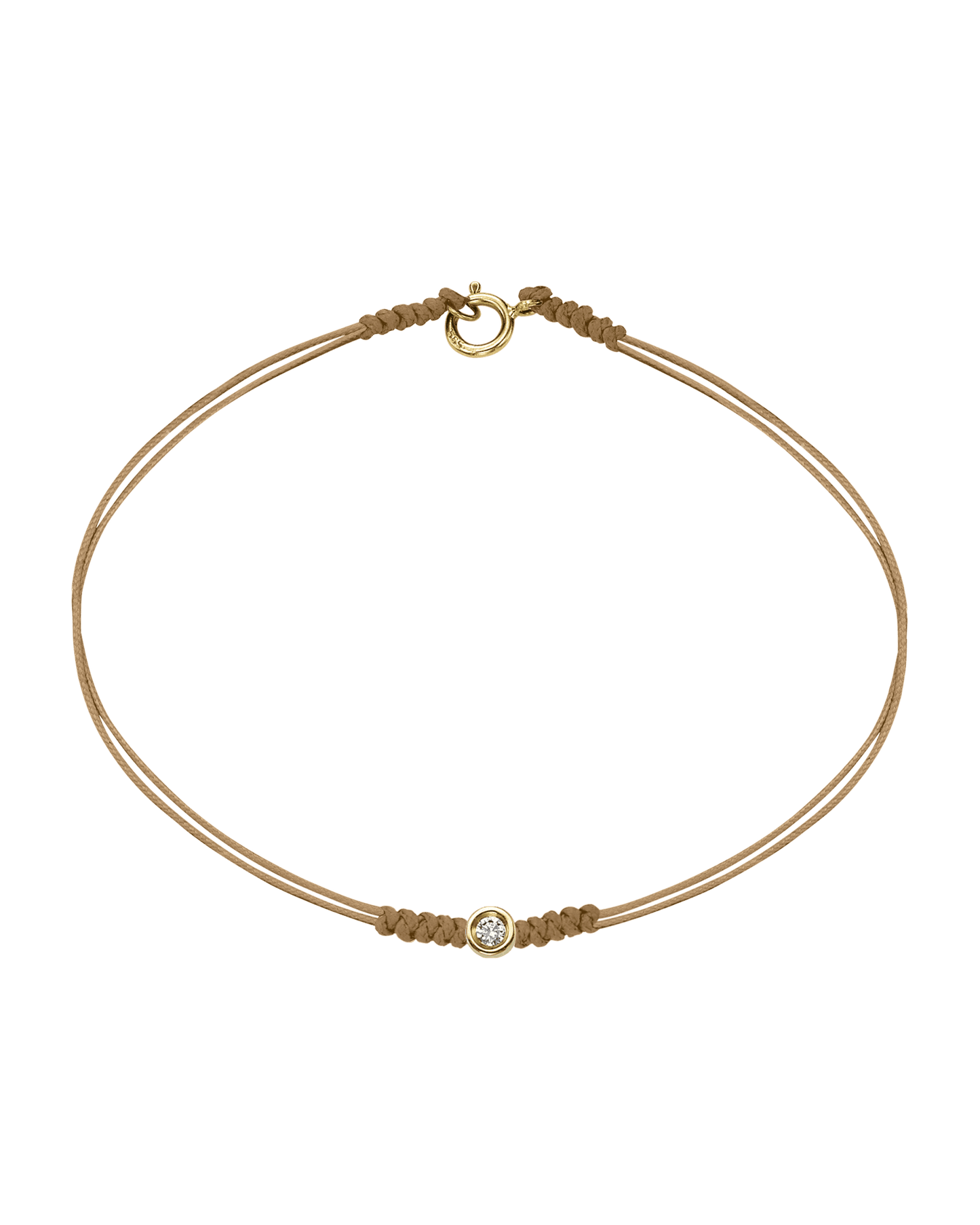 Le String of Love avec Fermoir - Or Jaune 14 carats Bracelets 14K Solid Gold Camel Small: 0.03 carats Small - 6 Inches (15.5cm)