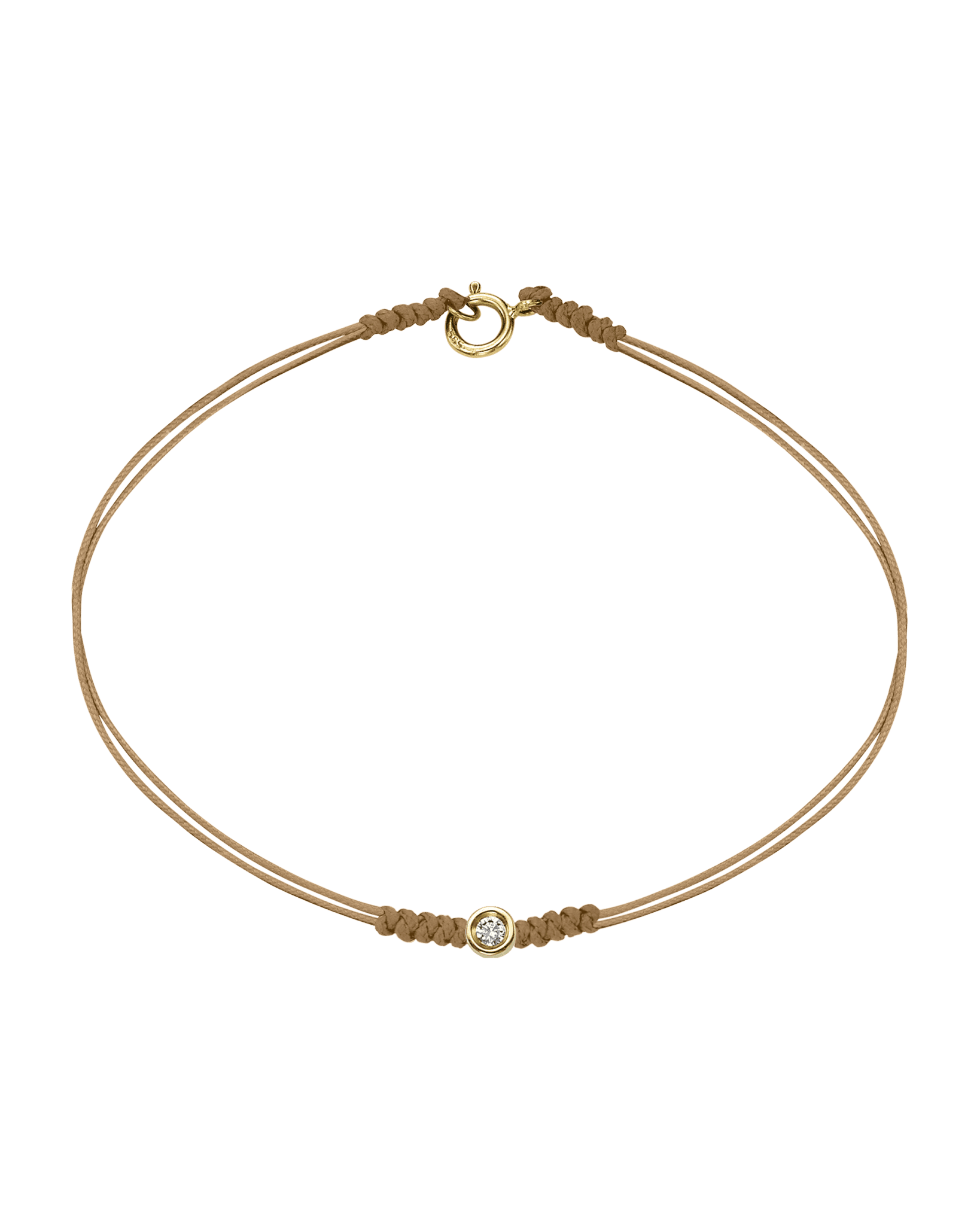 Le String of Love avec Fermoir - Or Jaune 14 carats Bracelets 14K Solid Gold Camel Small: 0.03 carats Small - 6 Inches (15.5cm)