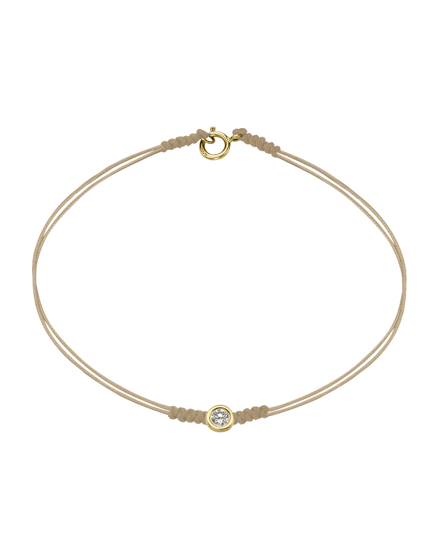 Le String of Love avec Fermoir - Or Jaune 14 carats Bracelets 14K Solid Gold Beige Large: 0.10 carats Small - 6 Inches (15.5cm)