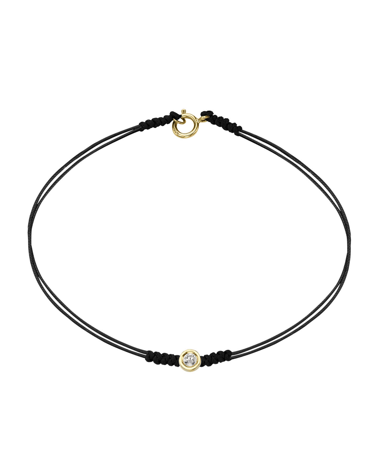 Le String of Love avec Fermoir - Or Jaune 14 carats Bracelets 14K Solid Gold Noir Medium: 0.05 carats Small - 6 Inches (15.5cm)