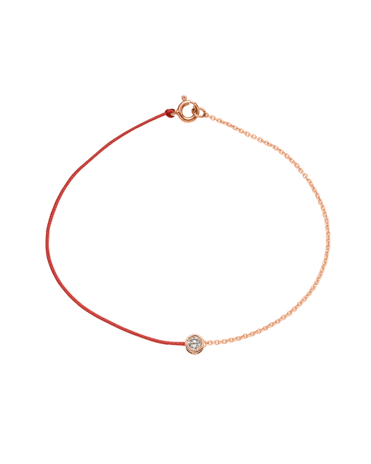 String of Love Chaînette - Or Rose 14 carats Bracelet 14K Solid Gold Rouge Large: 0.10 carats Small 15cm