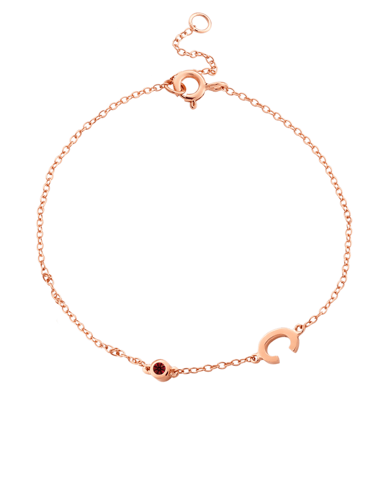 Bracelet Initiale(s) Pierres Précieuses - Or Rose 14 carats Bracelets magal-dev 