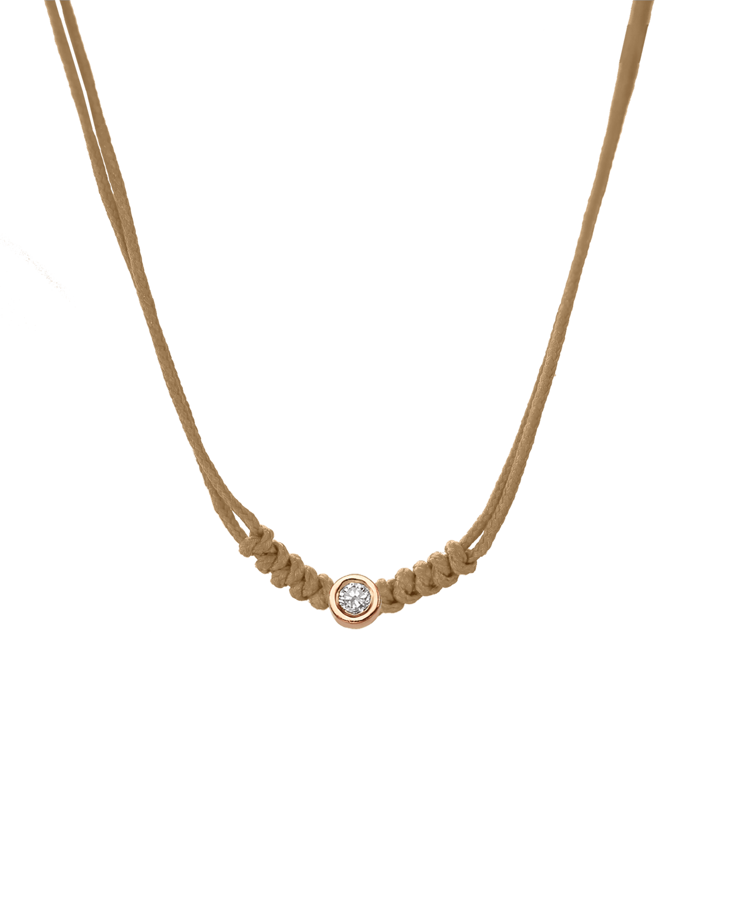 Collier String of Love - Or Rose 14 carats Necklaces 14K Solid Gold Camel Medium: 0.05 carats 