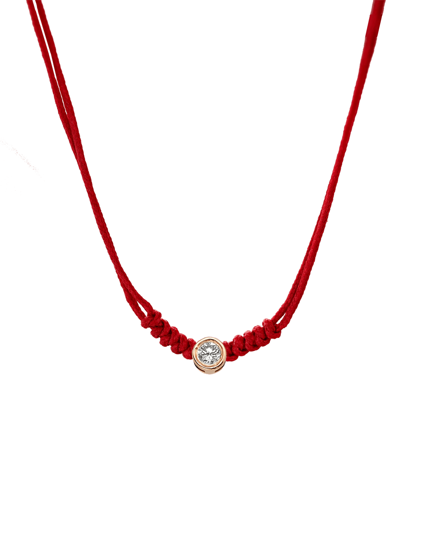 Collier String of Love - Or Rose 14 carats Necklaces 14K Solid Gold Rouge Large: 0.10 carats 