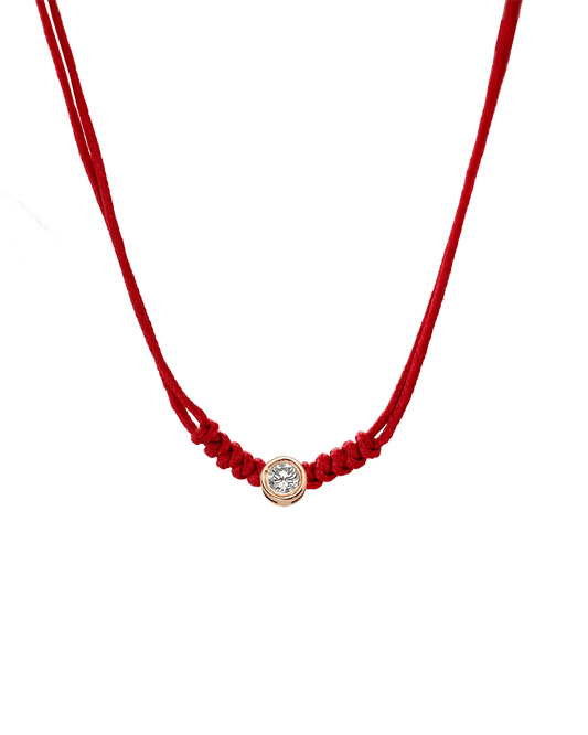 Collier String of Love - Or Rose 14 carats Necklaces 14K Solid Gold Rouge Large: 0.10 carats 