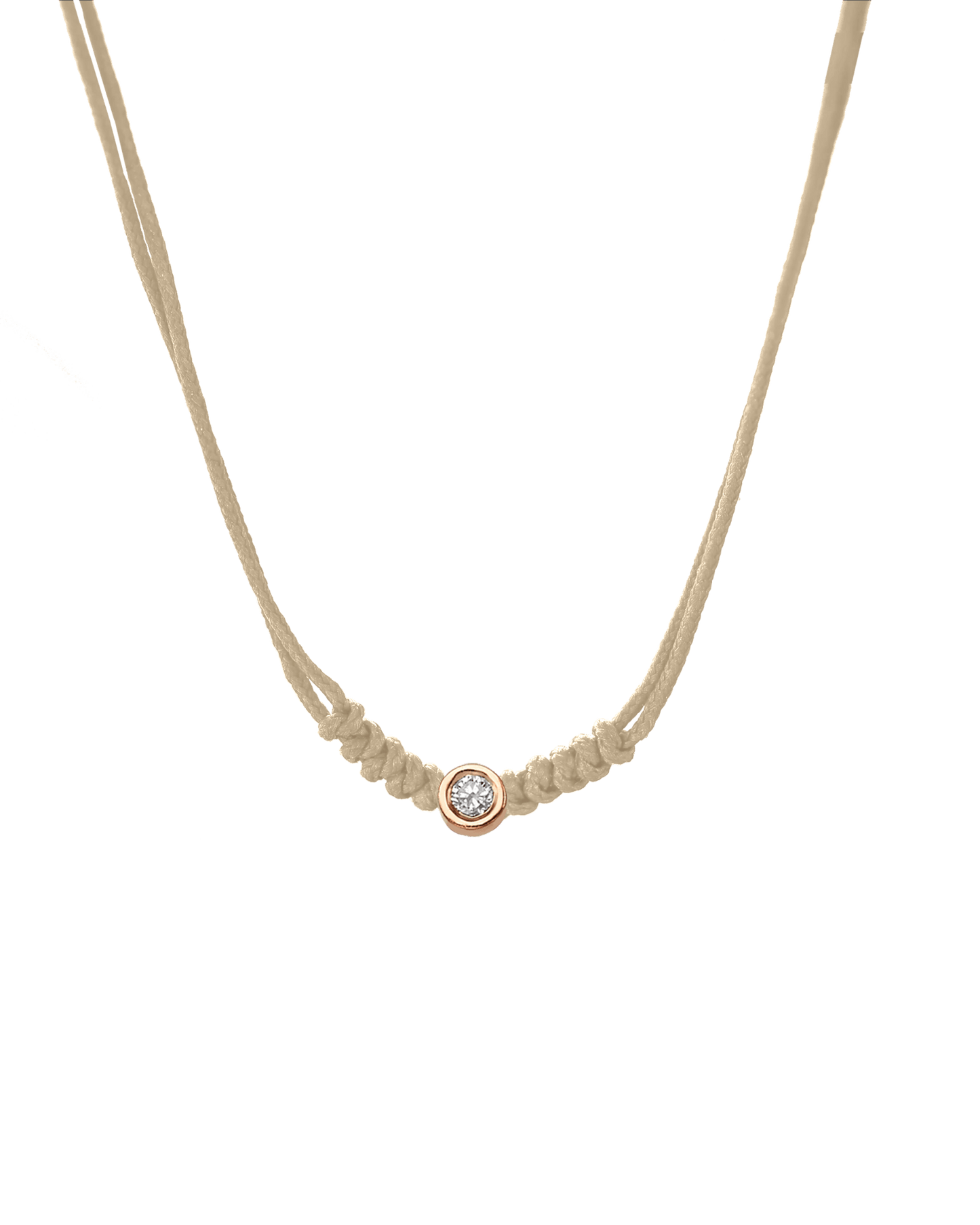 Collier String of Love - Or Rose 14 carats Necklaces 14K Solid Gold Beige Large: 0.10 carats 