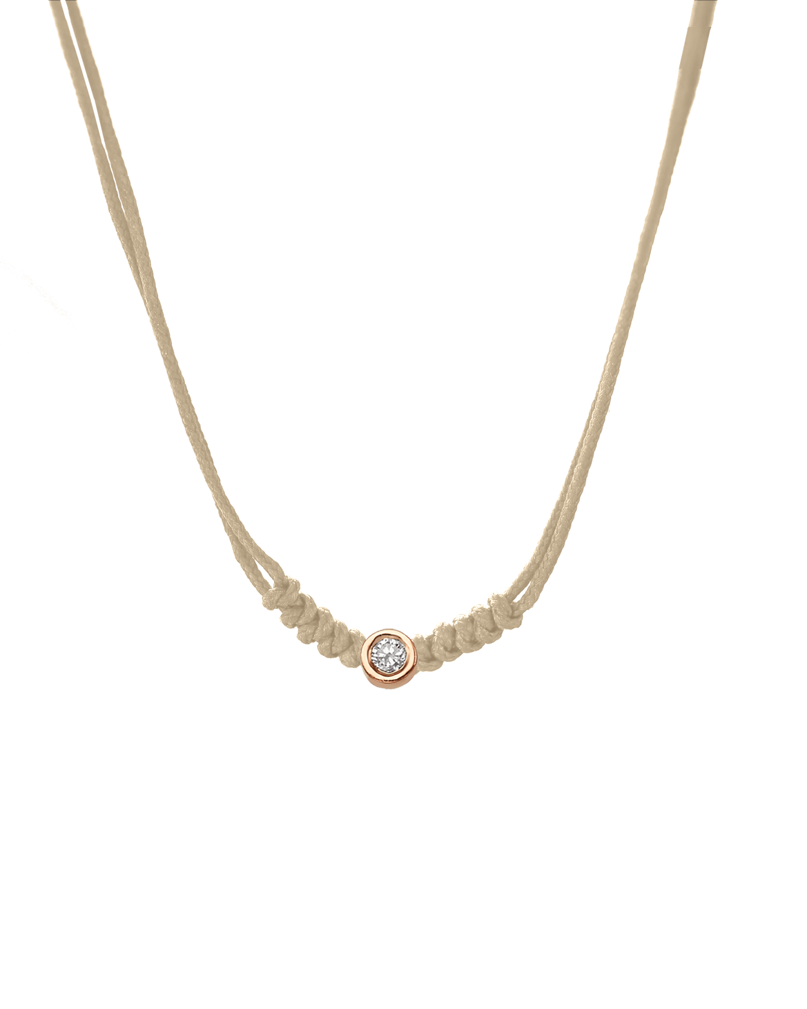 Collier String of Love - Or Rose 14 carats Necklaces 14K Solid Gold Beige Large: 0.10 carats 