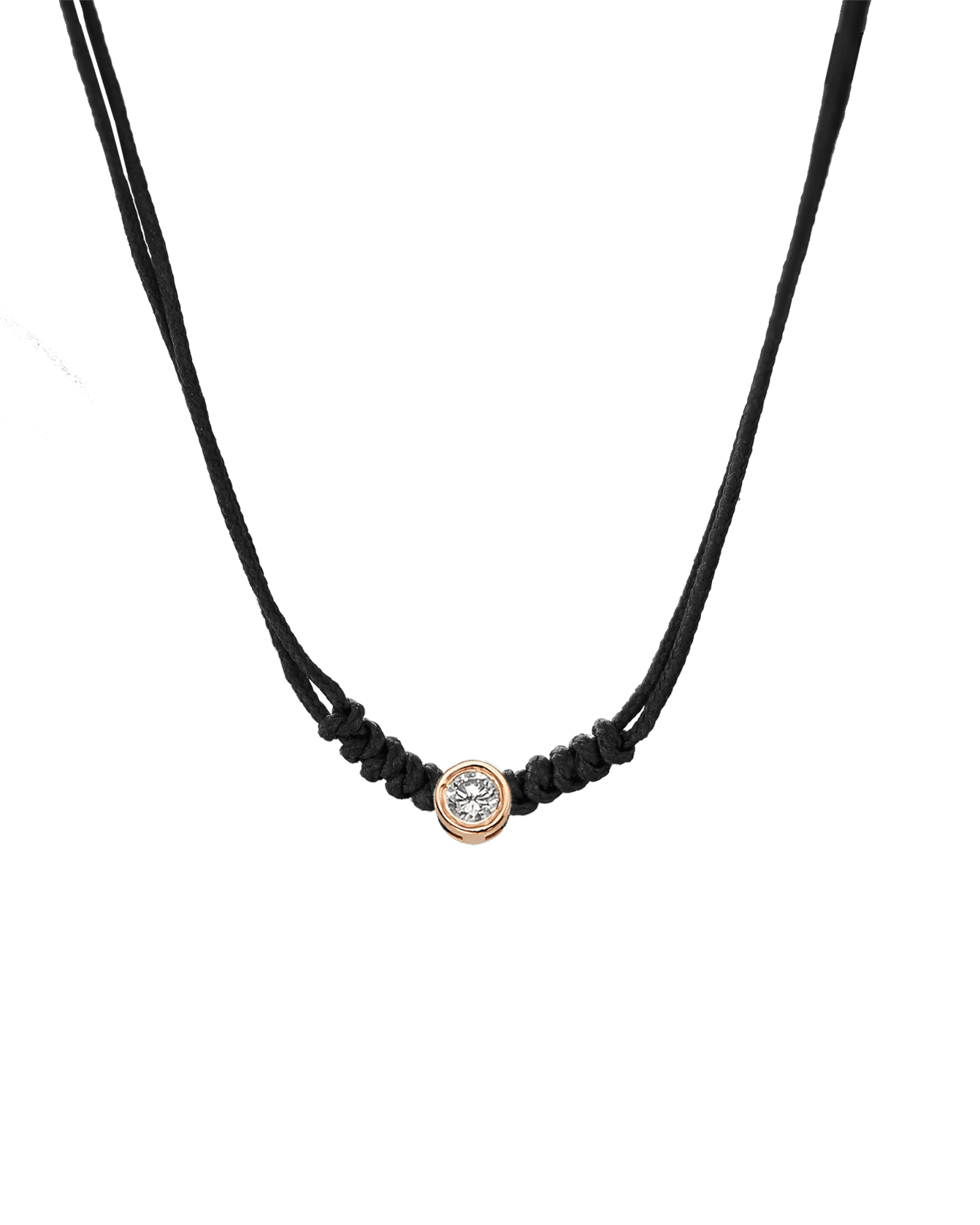 Collier String of Love - Or Rose 14 carats Necklaces 14K Solid Gold Noir Large: 0.10 carats 