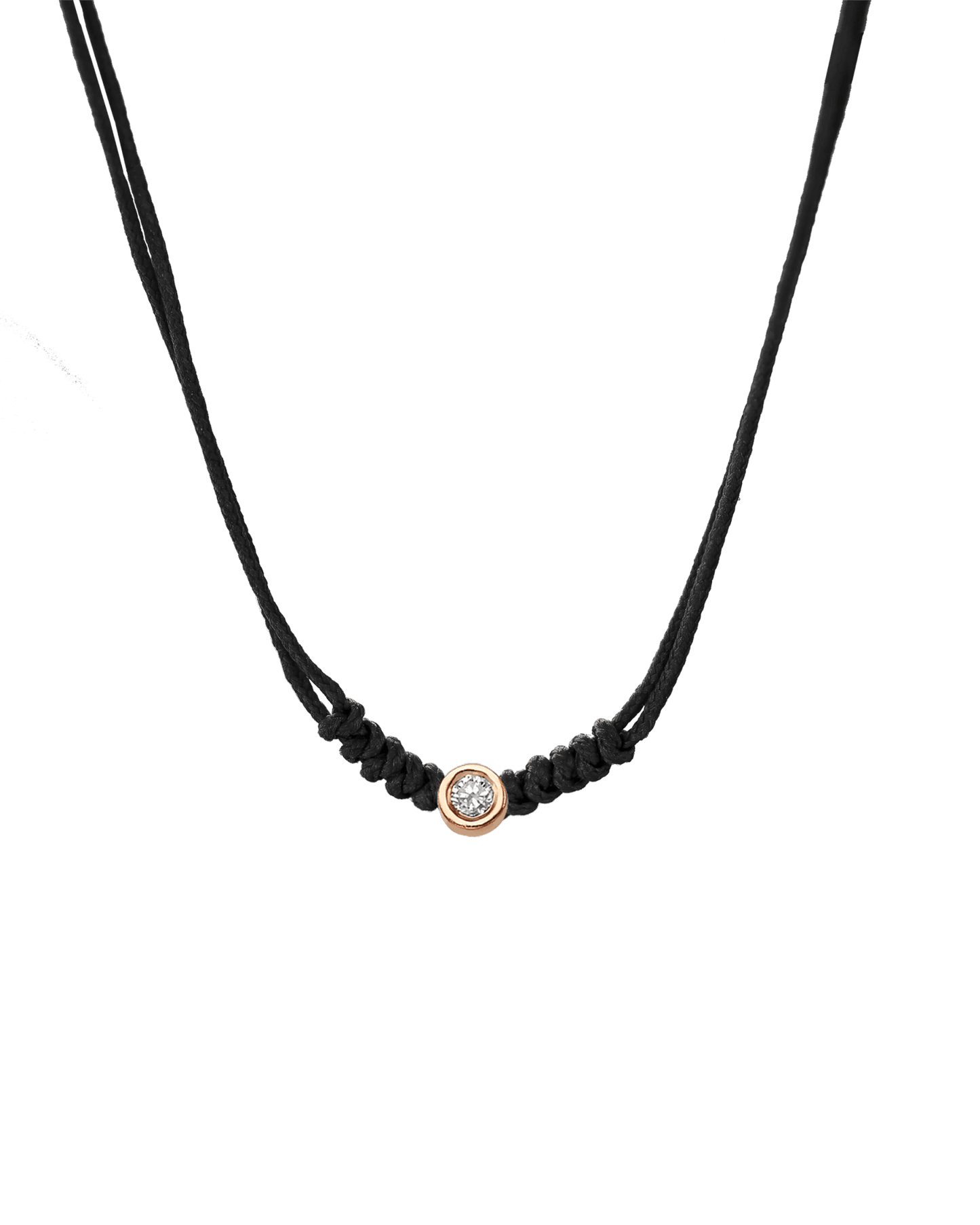 Collier String of Love - Or Rose 14 carats Necklaces 14K Solid Gold Noir Medium: 0.05 carats 