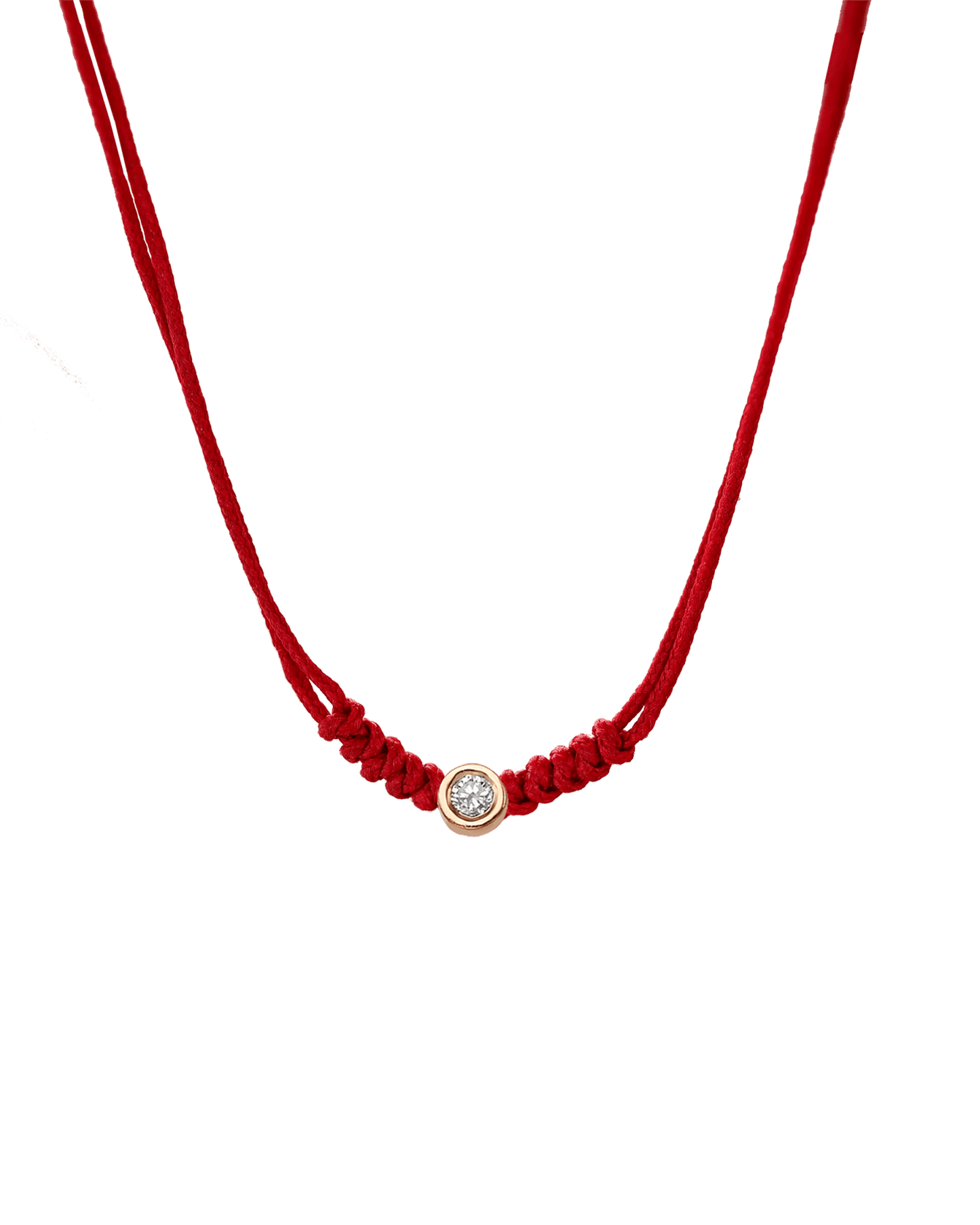 Collier String of Love - Or Rose 14 carats Necklaces 14K Solid Gold Rouge Medium: 0.05 carats 