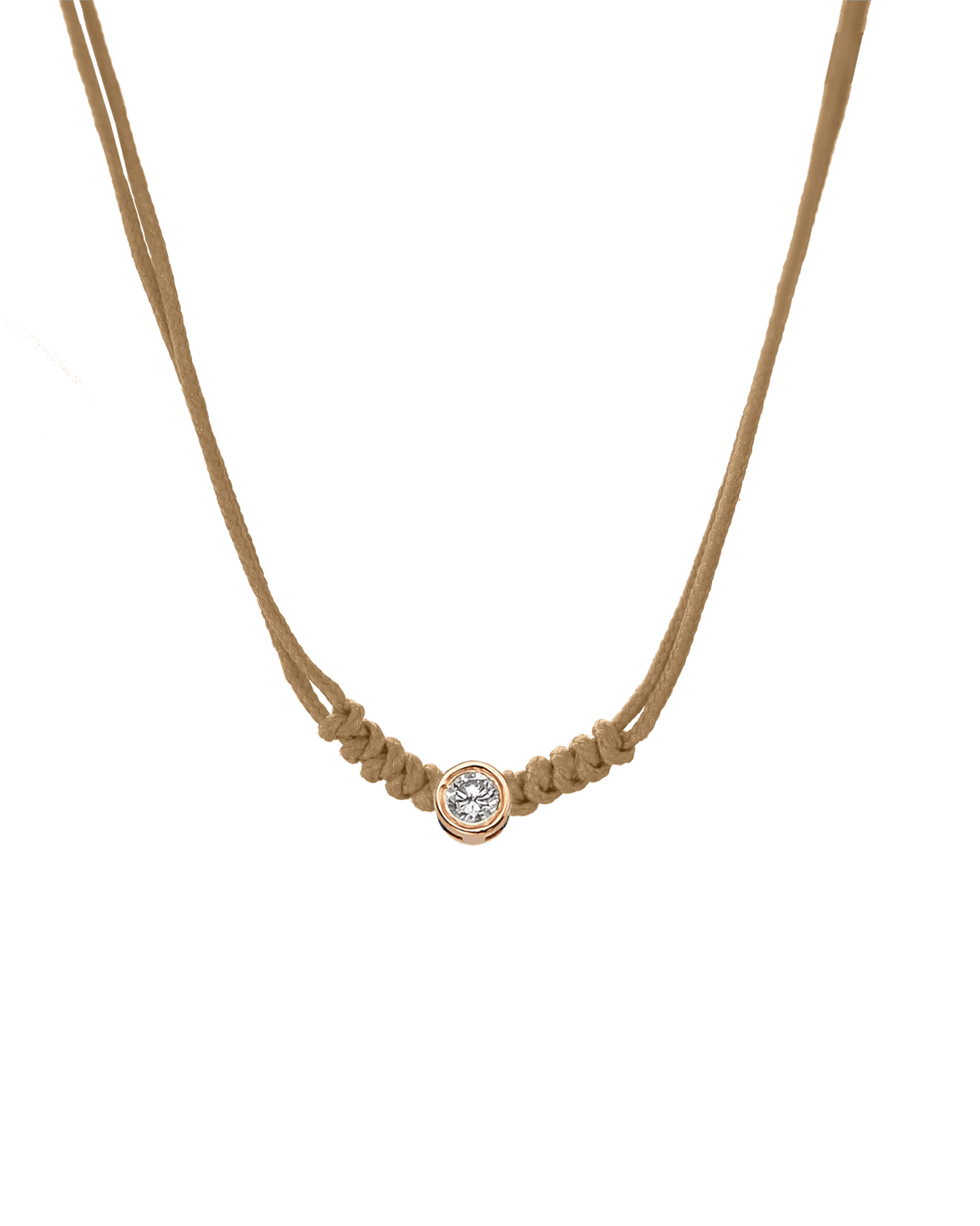 Collier String of Love - Or Rose 14 carats Necklaces 14K Solid Gold Camel Large: 0.10 carats 