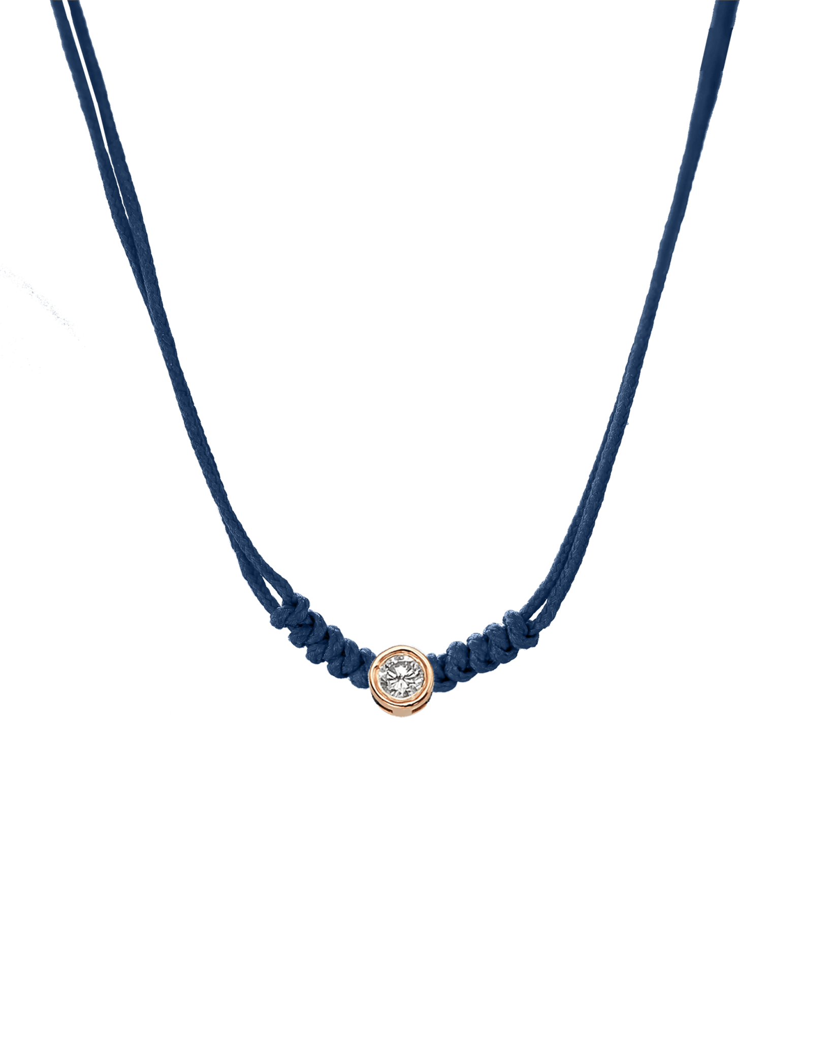 Collier String of Love - Or Rose 14 carats Necklaces 14K Solid Gold Bleu Indigo Large: 0.10 carats 