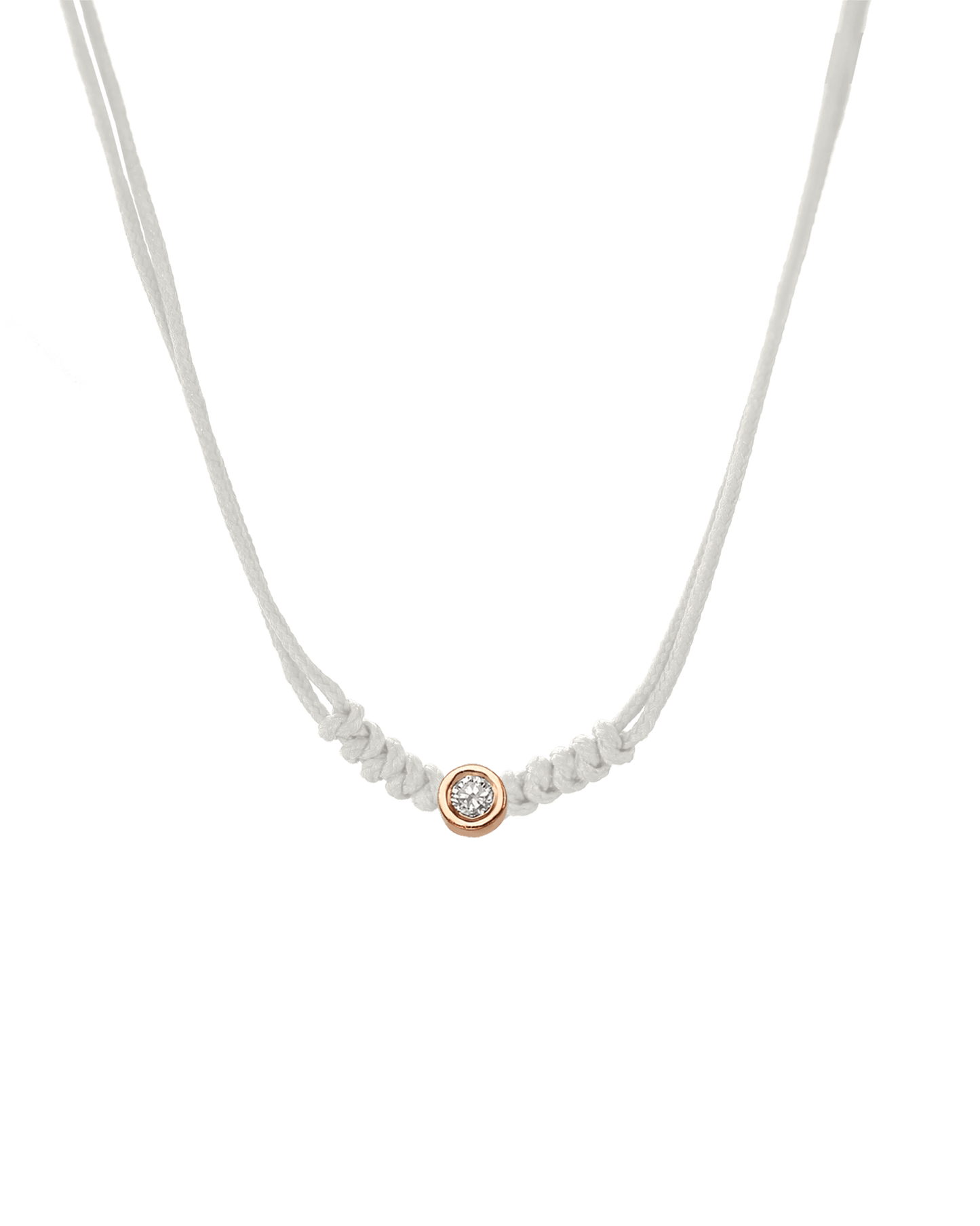 Collier String of Love - Or Rose 14 carats Necklaces 14K Solid Gold Perle Medium: 0.05 carats 