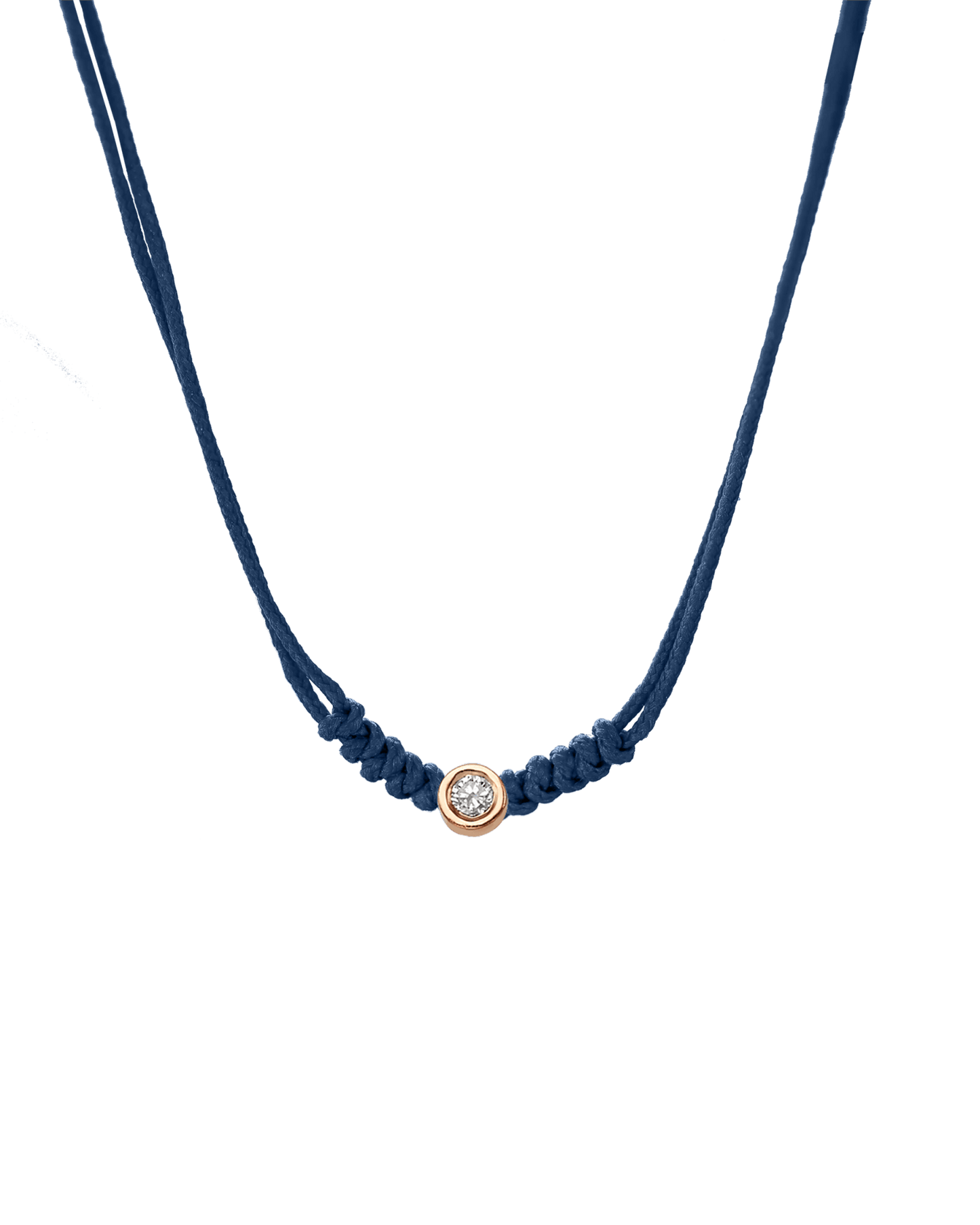 Collier String of Love - Or Rose 14 carats Necklaces 14K Solid Gold Bleu Indigo Medium: 0.05 carats 