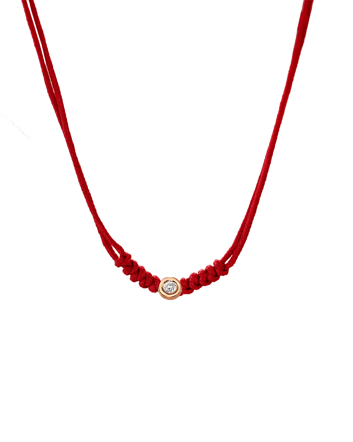 Collier String of Love - Or Rose 14 carats Necklaces 14K Solid Gold Rouge Small: 0.03 carats 