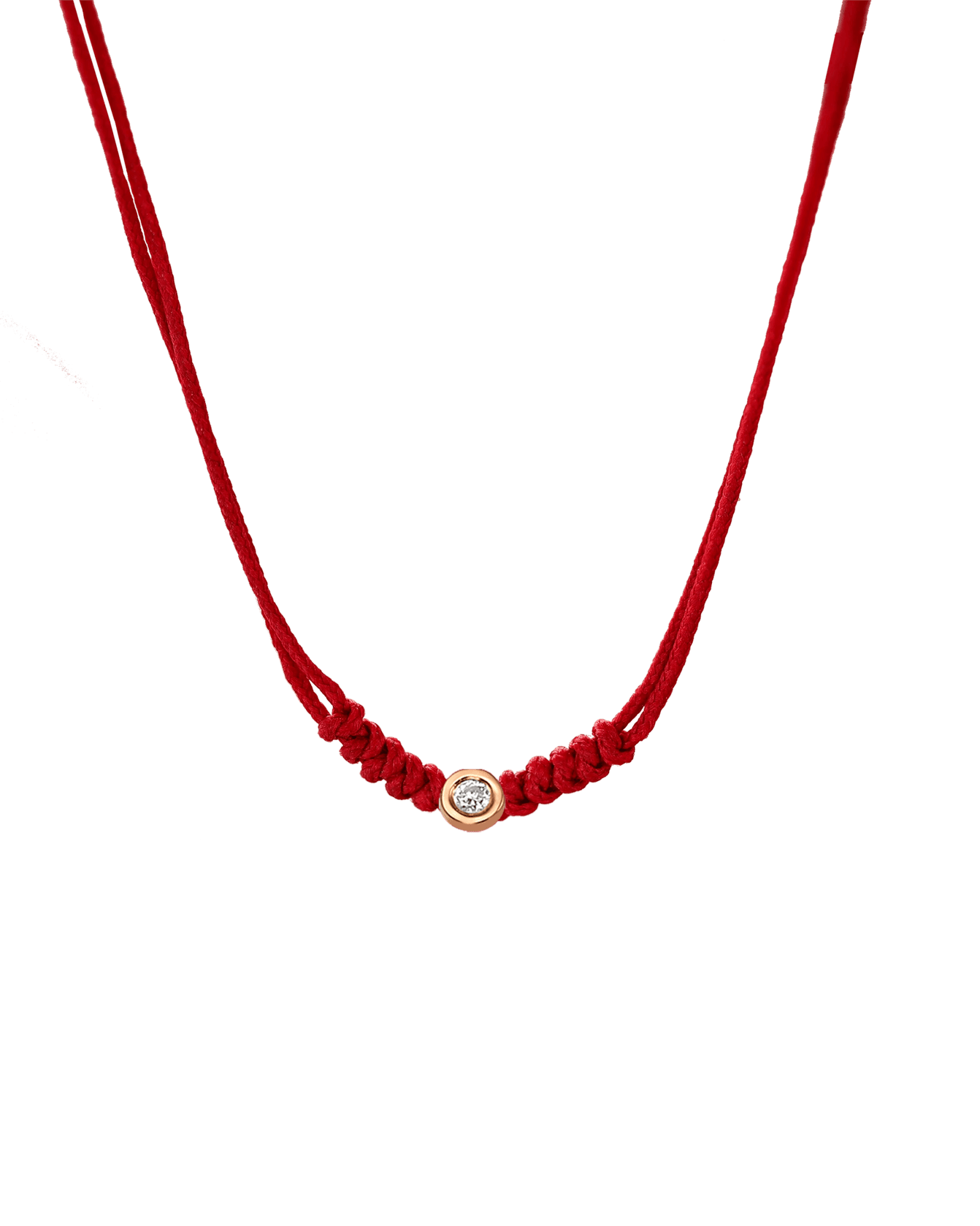 Collier String of Love - Or Rose 14 carats Necklaces 14K Solid Gold Rouge Small: 0.03 carats 