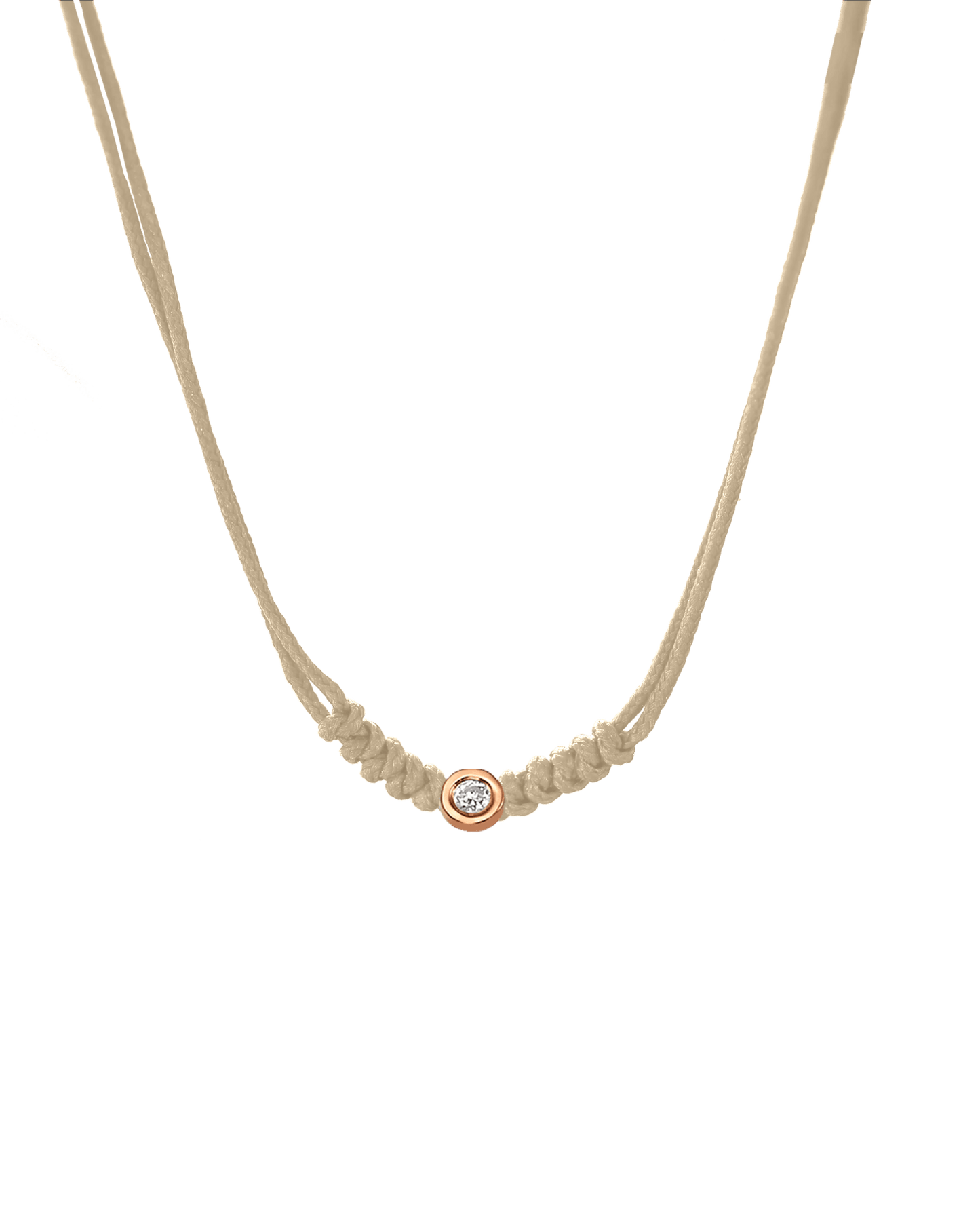 Collier String of Love - Or Rose 14 carats Necklaces 14K Solid Gold Beige Small: 0.03 carats 