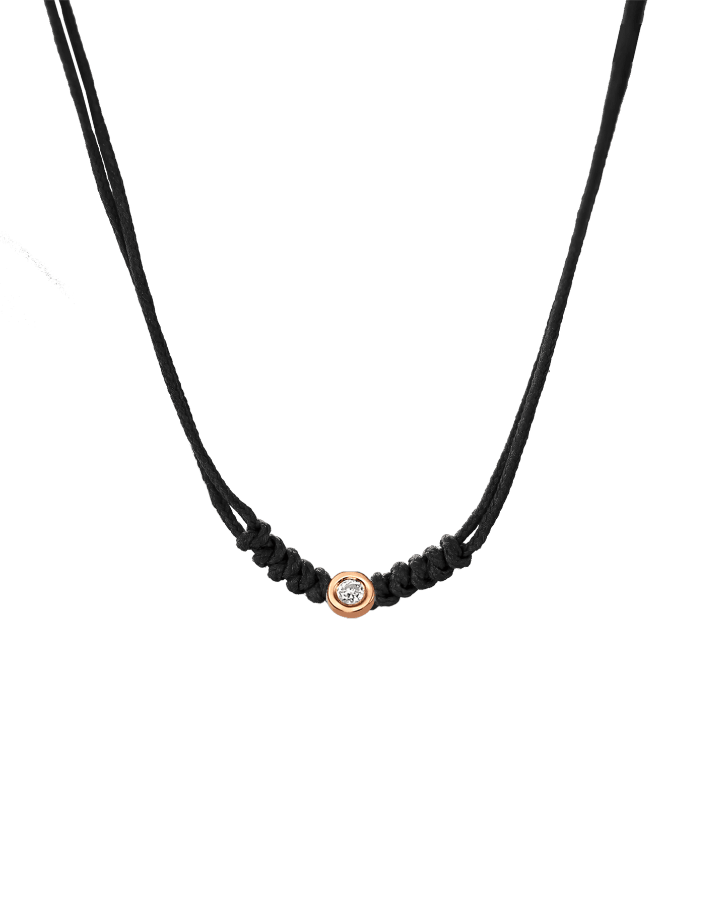 Collier String of Love - Or Rose 14 carats Necklaces 14K Solid Gold Noir Small: 0.03 carats 