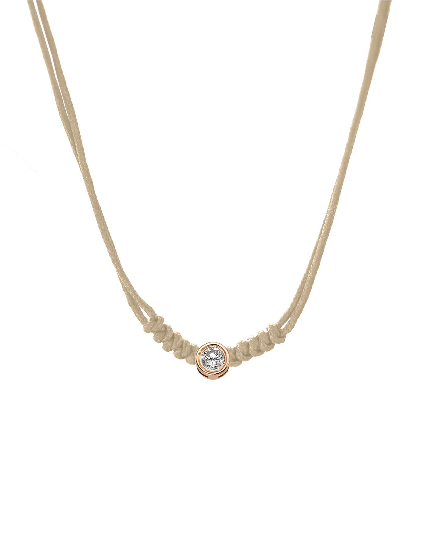 Collier String of Love - Or Rose 14 carats Necklaces 14K Solid Gold Beige Medium: 0.05 carats 