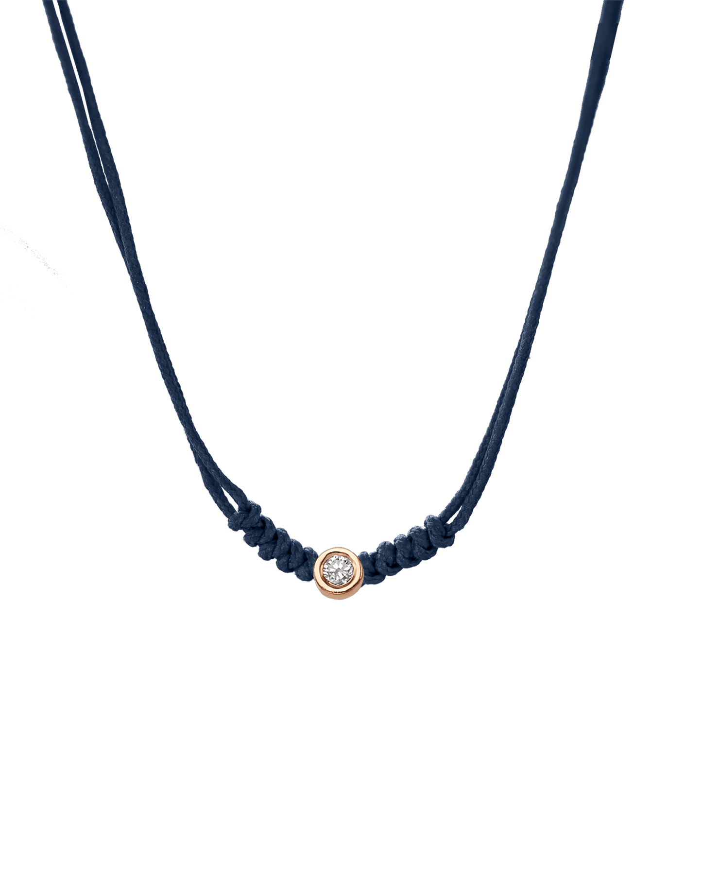 Collier String of Love - Or Rose 14 carats Necklaces 14K Solid Gold Bleu Marine Medium: 0.05 carats 