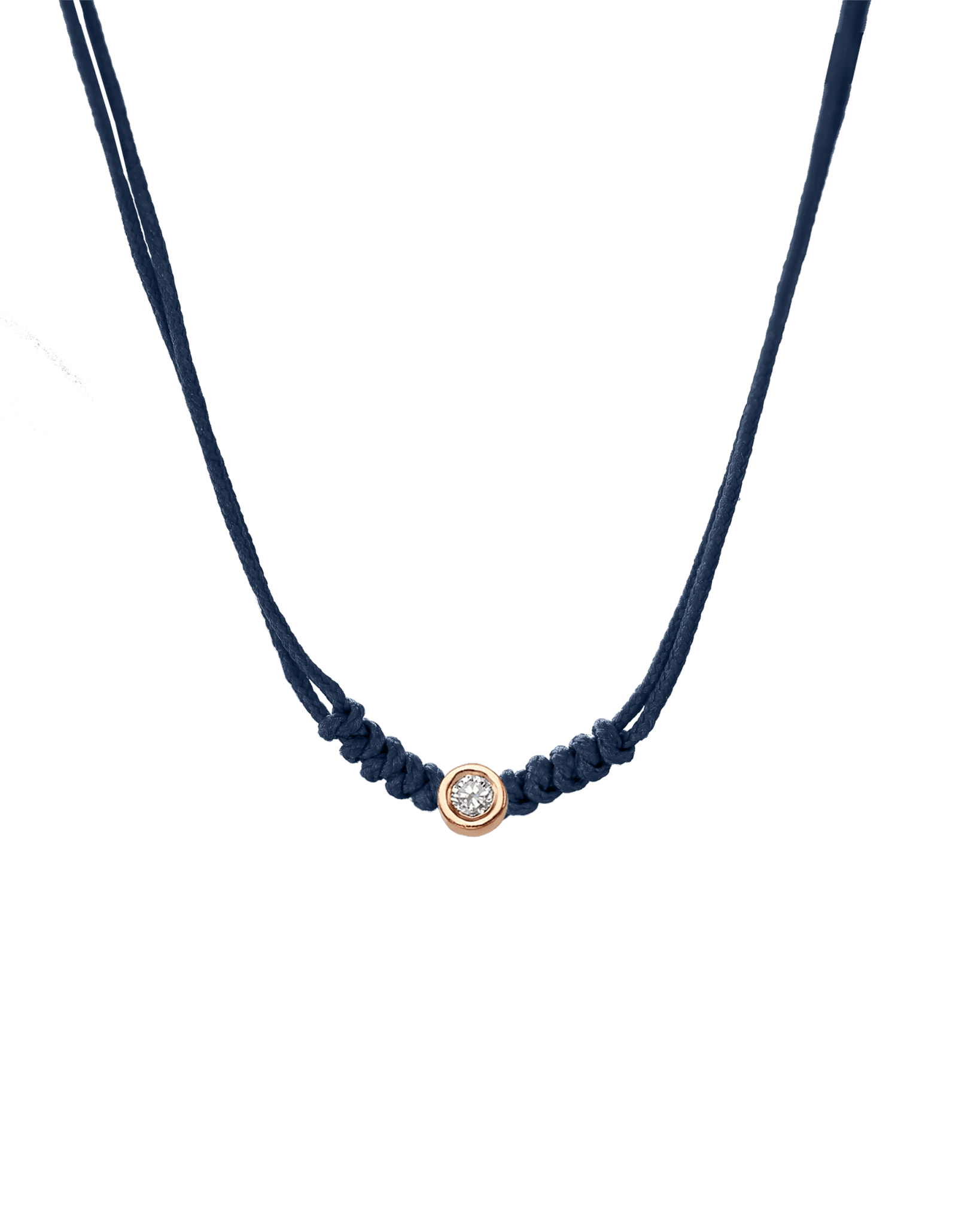 Collier String of Love - Or Rose 14 carats Necklaces 14K Solid Gold Bleu Marine Medium: 0.05 carats 