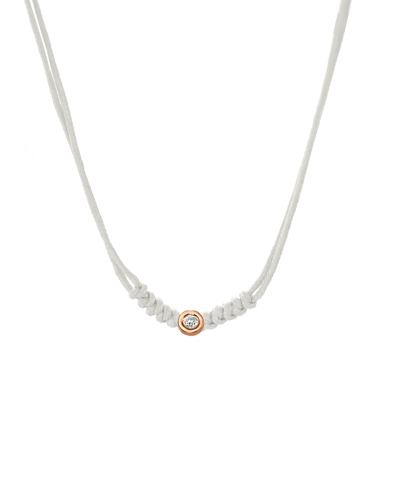 Collier String of Love - Or Rose 14 carats Necklaces 14K Solid Gold Perle Small: 0.03 carats 