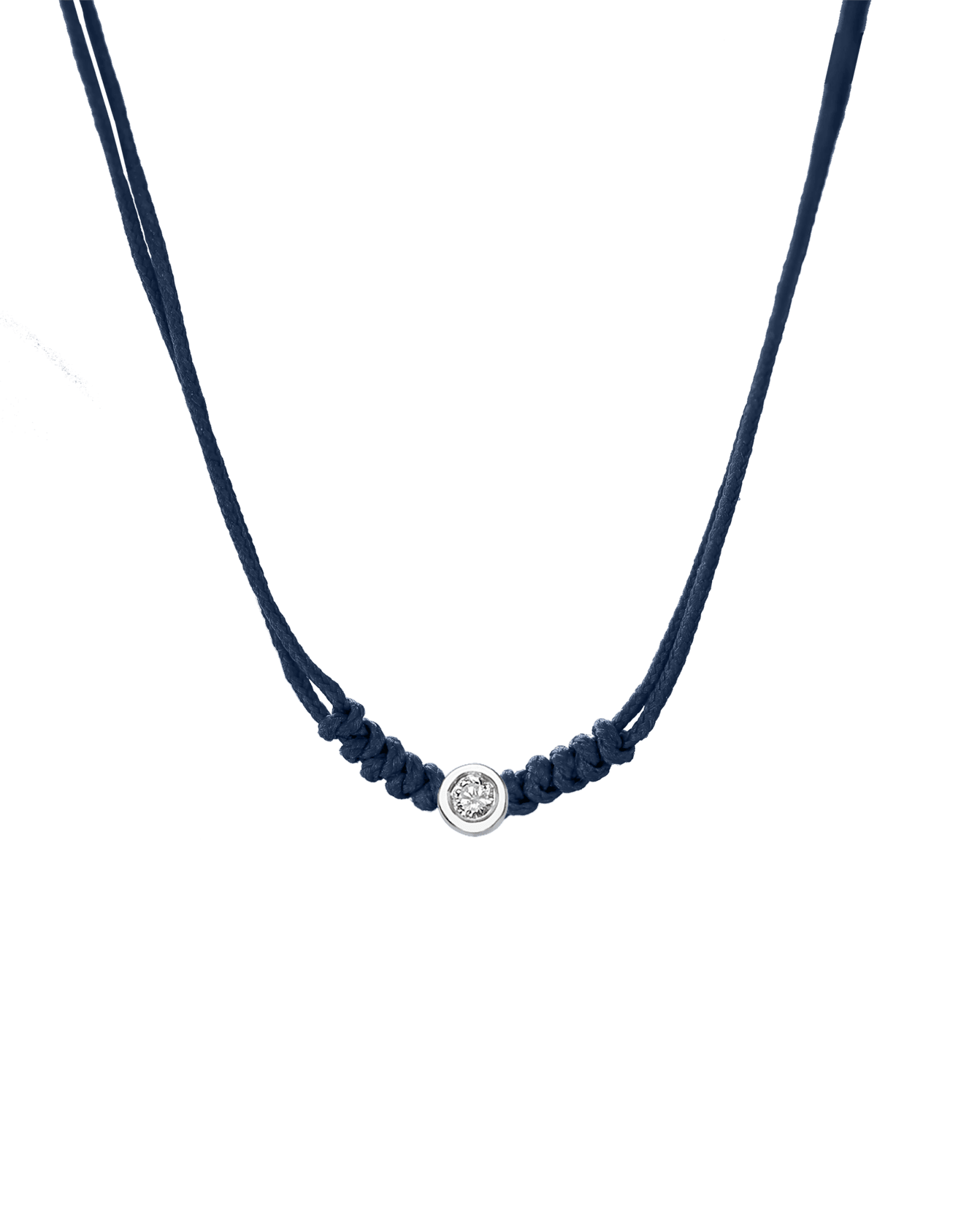 Collier String of Love - Or Blanc 14 carats Necklaces 14K Solid Gold Bleu Marine Medium: 0.05 carats 