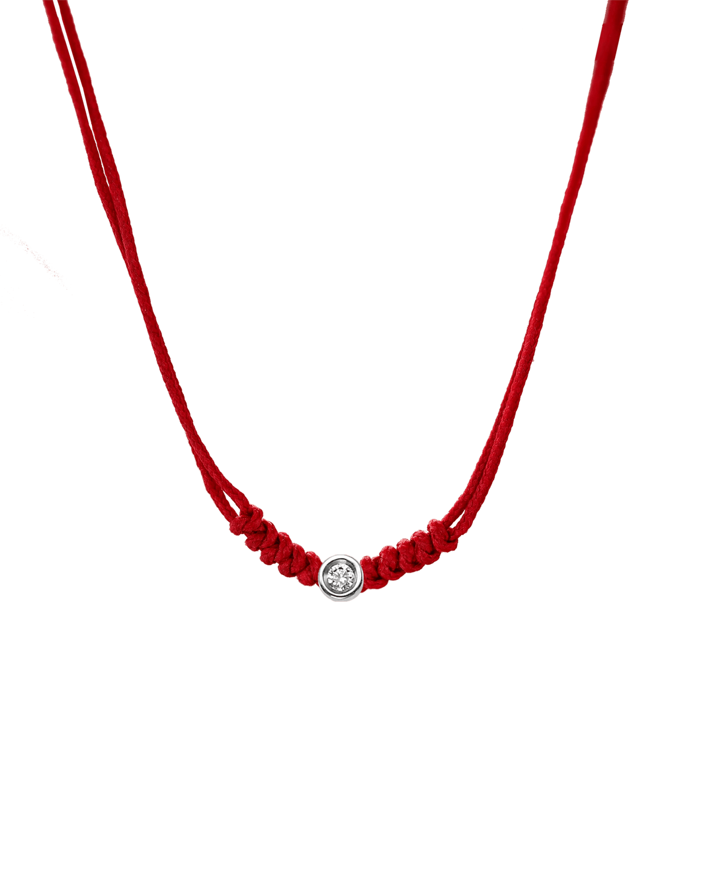 Collier String of Love - Or Blanc 14 carats Necklaces 14K Solid Gold Rouge Small: 0.03 carats 