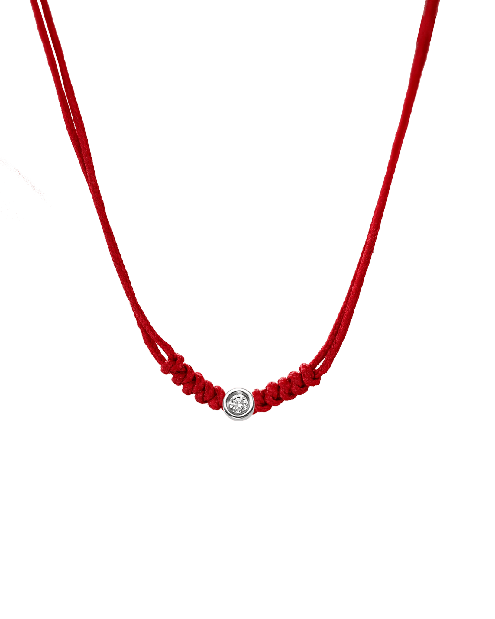 Collier String of Love - Or Blanc 14 carats Necklaces 14K Solid Gold Rouge Small: 0.03 carats 