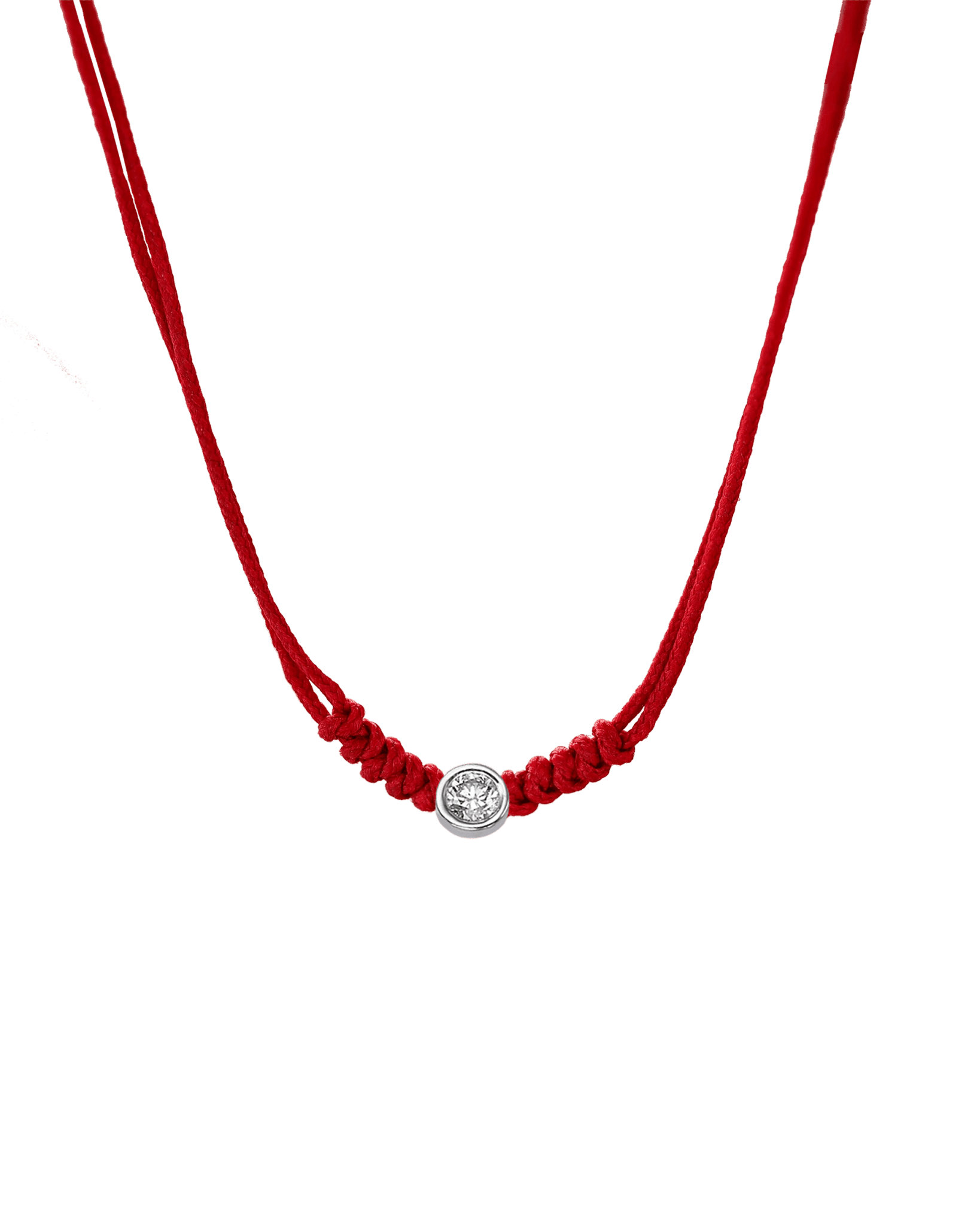 Collier String of Love - Or Blanc 14 carats Necklaces 14K Solid Gold Rouge Large: 0.10 carats 