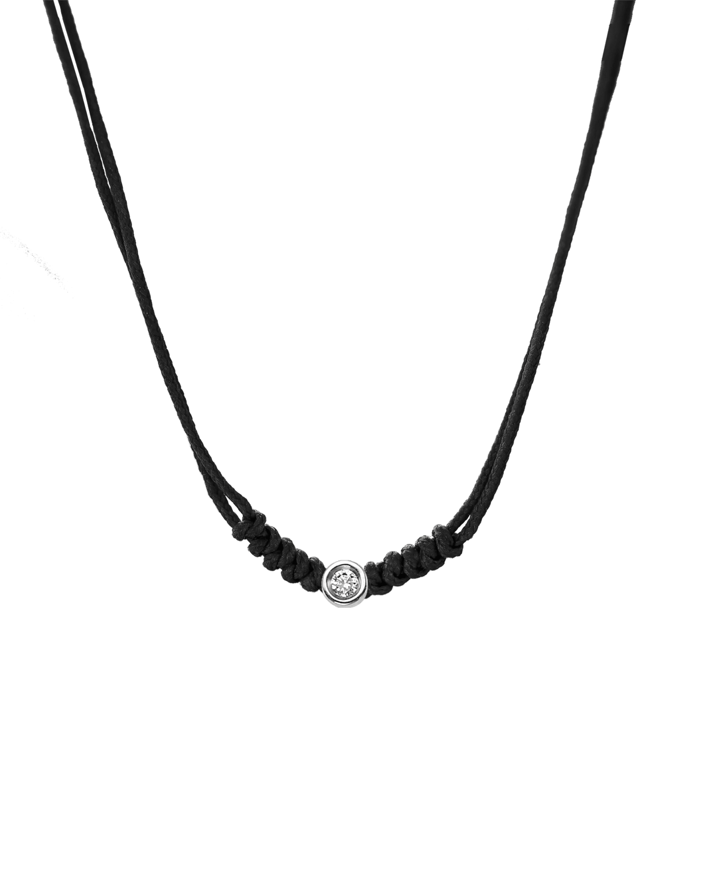 Collier String of Love - Or Blanc 14 carats Necklaces 14K Solid Gold Noir Small: 0.03 carats 