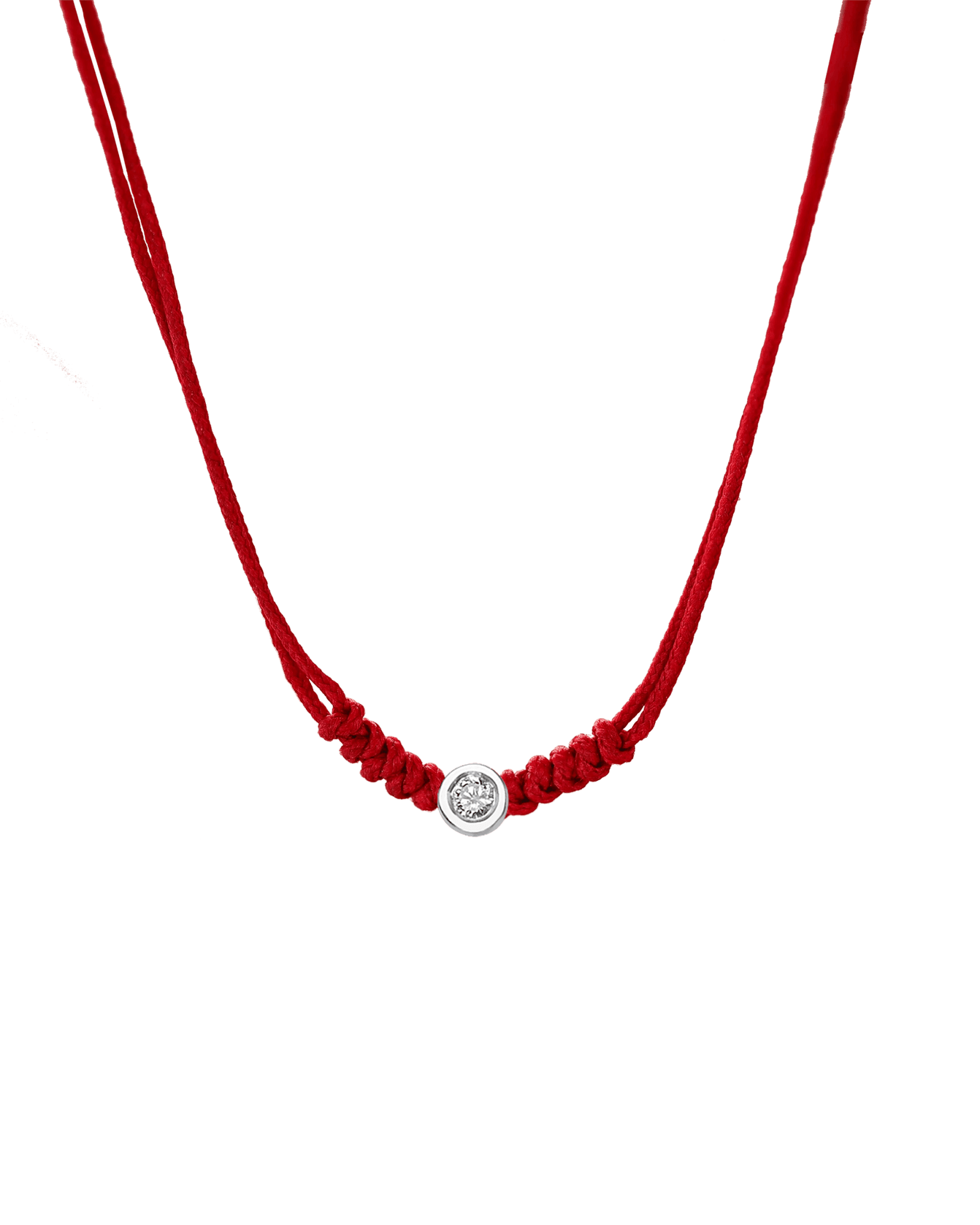 Collier String of Love - Or Blanc 14 carats Necklaces 14K Solid Gold Rouge Medium: 0.05 carats 