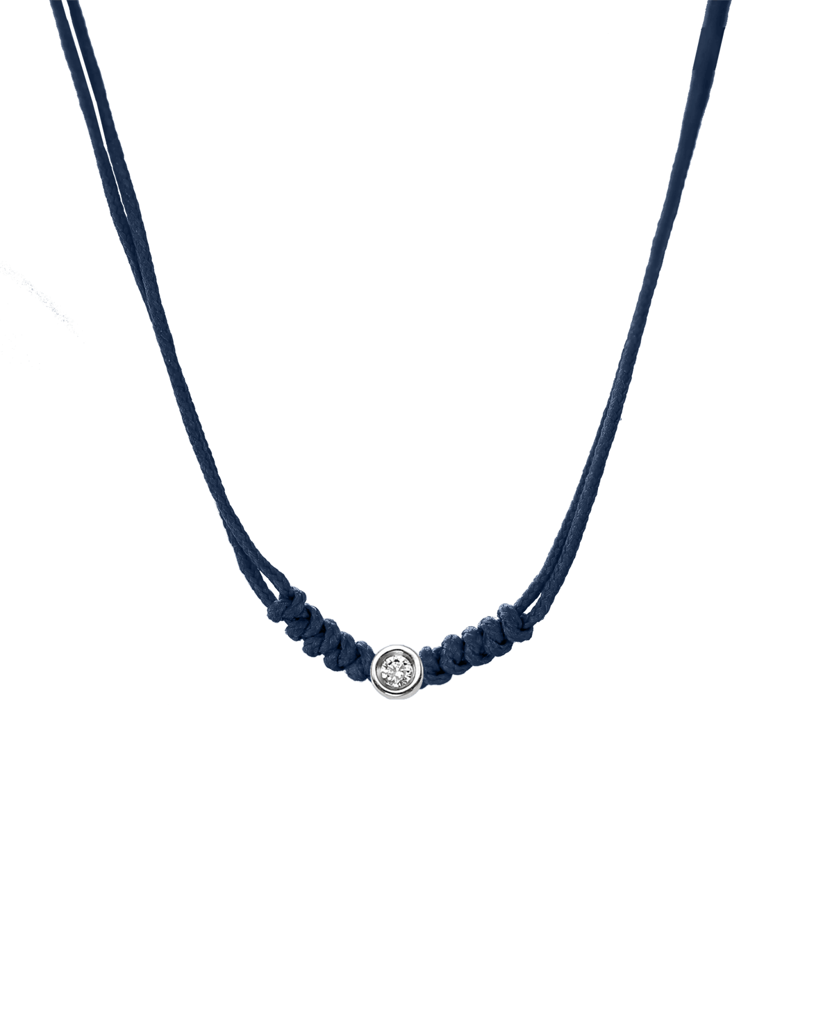 Collier String of Love - Or Blanc 14 carats Necklaces 14K Solid Gold Bleu Marine Small: 0.03 carats 