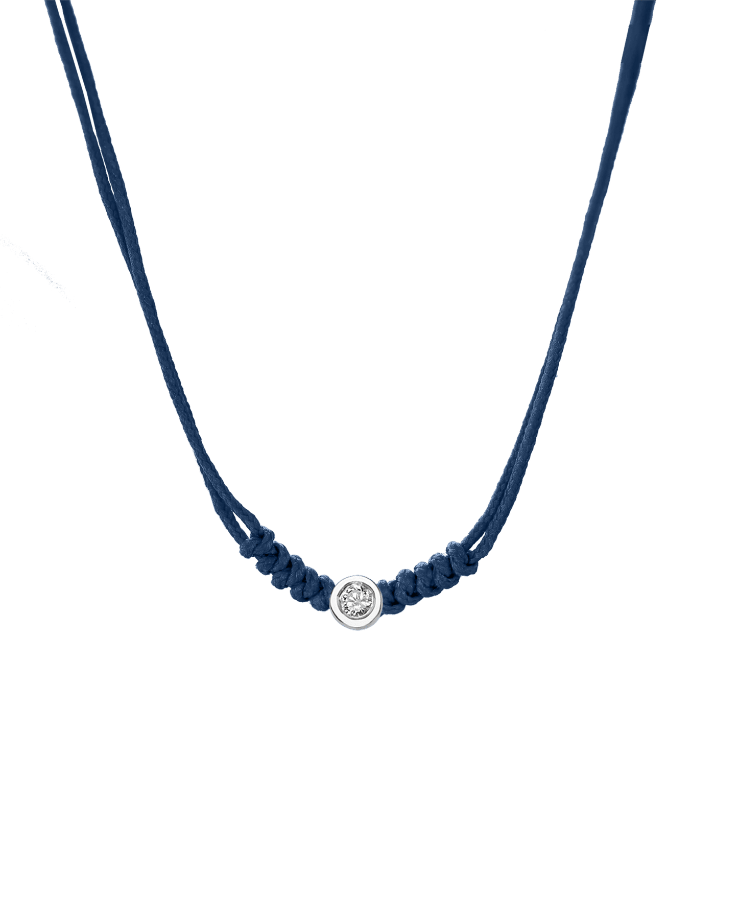 Collier String of Love - Or Blanc 14 carats Necklaces 14K Solid Gold Bleu Indigo Medium: 0.05 carats 