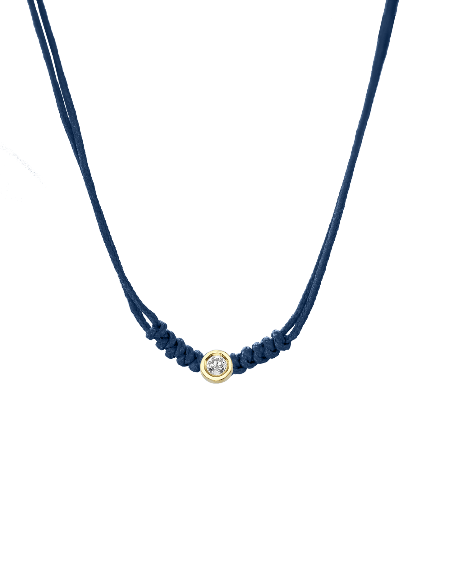 Collier String of Love - Or Jaune 14 carats Necklaces 14K Solid Gold Bleu Indigo Medium: 0.05 carats 