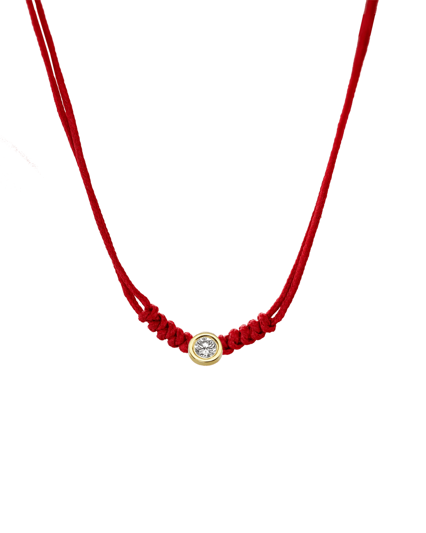 Collier String of Love - Or Jaune 14 carats Necklaces 14K Solid Gold Rouge Large: 0.10 carats 
