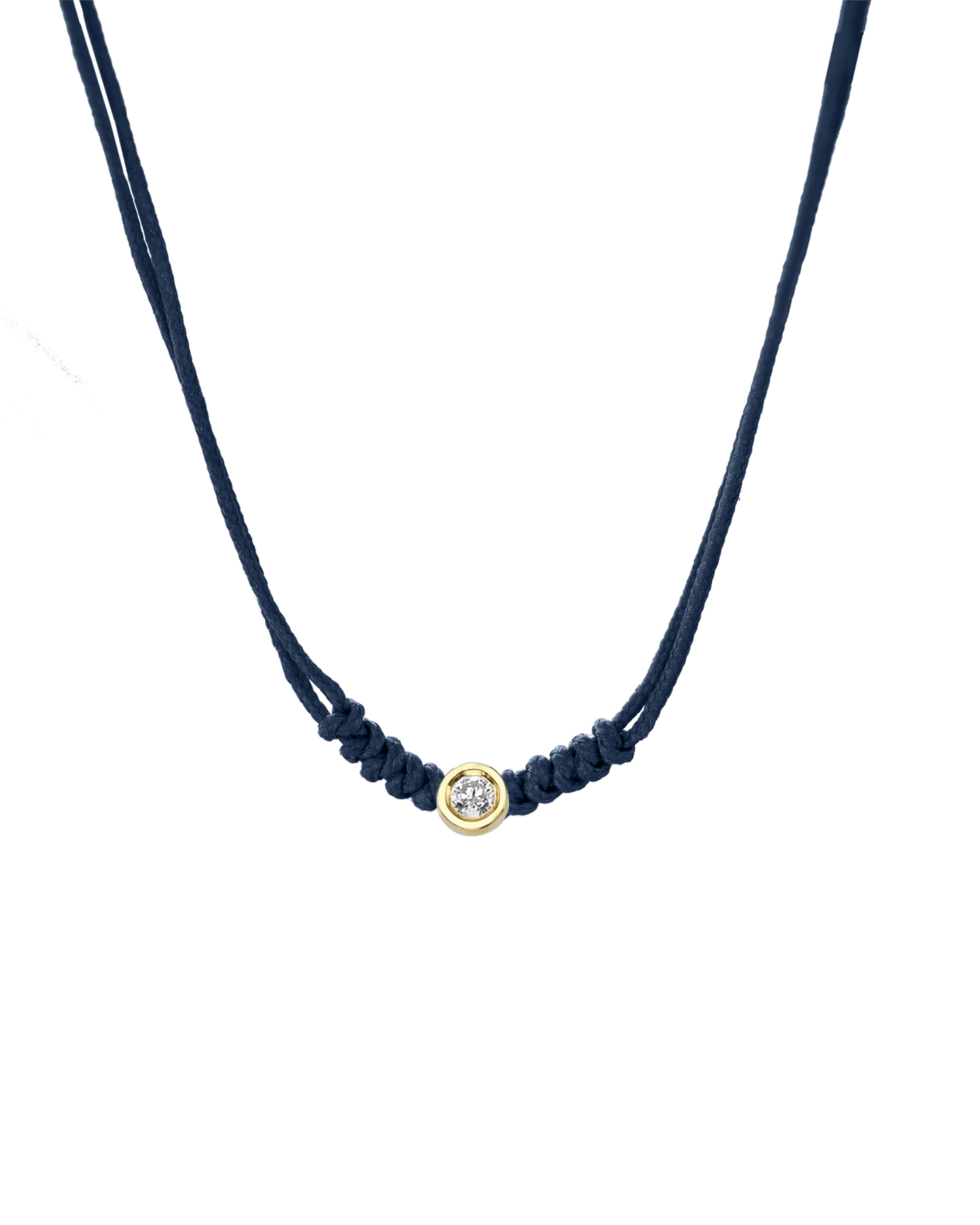 Collier String of Love - Or Jaune 14 carats Necklaces 14K Solid Gold Bleu Marine Medium: 0.05 carats 