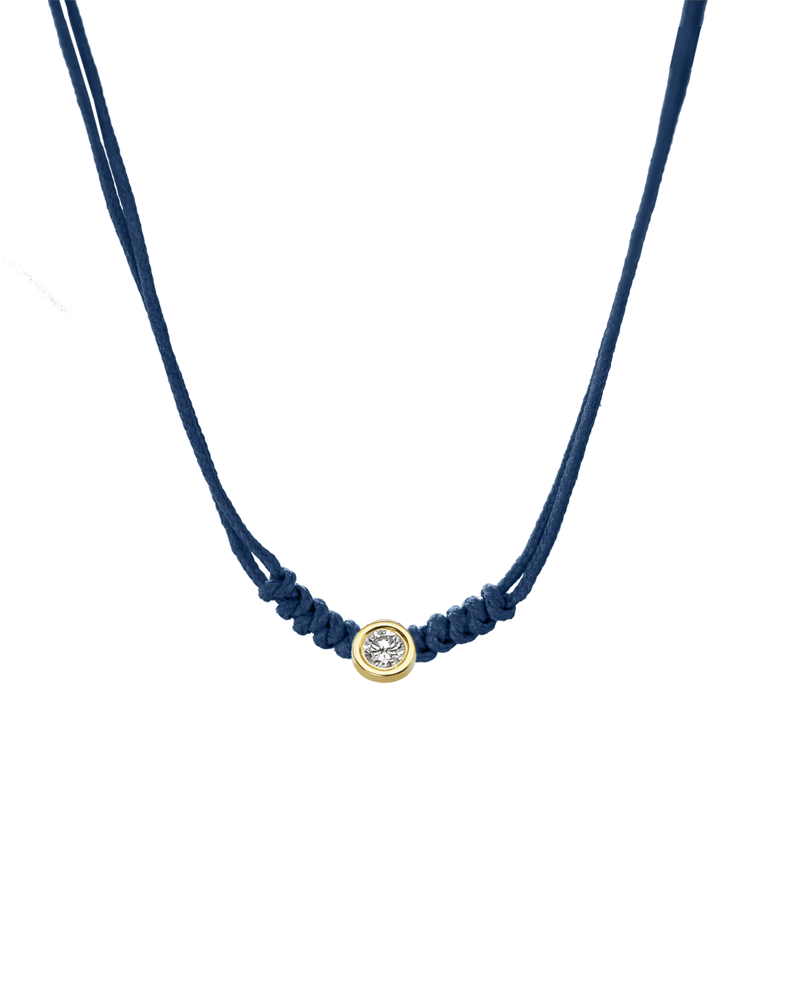 Collier String of Love - Or Jaune 14 carats Necklaces 14K Solid Gold Bleu Indigo Large: 0.10 carats 