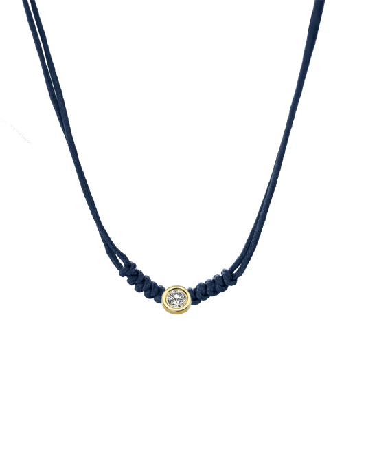 Collier String of Love - Or Jaune 14 carats Necklaces 14K Solid Gold Bleu Marine Large: 0.10 carats 