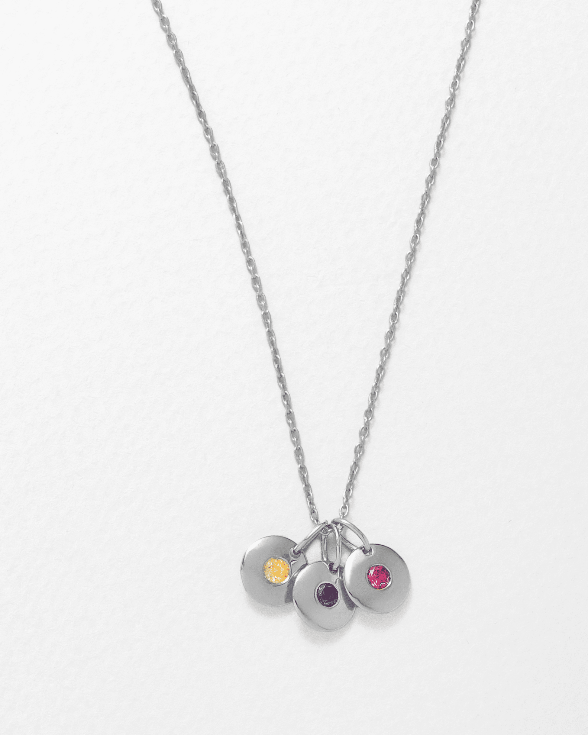 Birthstone Charm Necklace - 925 Sterling Silver Necklaces magal-dev 