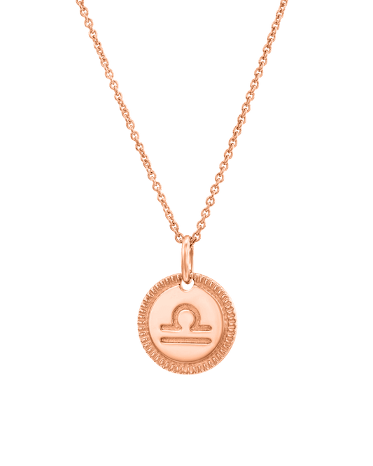 Zodiac Medallion - 18K Rose Vermeil Necklaces magal-dev Aquarius 16" 