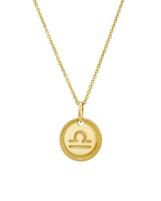 Zodiac Medallion - 18K Gold Vermeil Necklaces magal-dev Aquarius 16" 