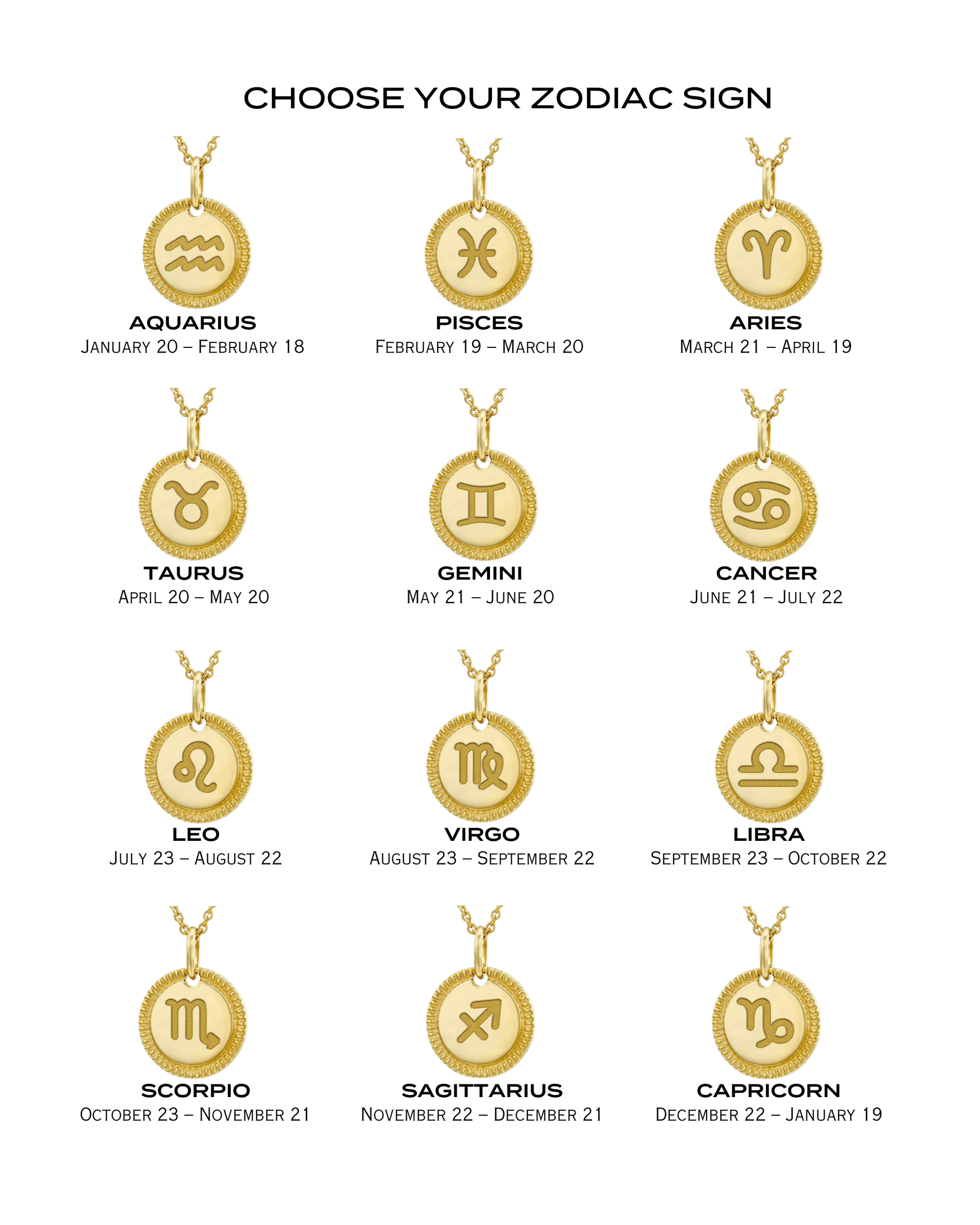 Zodiac Medallion - 18K Rose Vermeil Necklaces magal-dev 