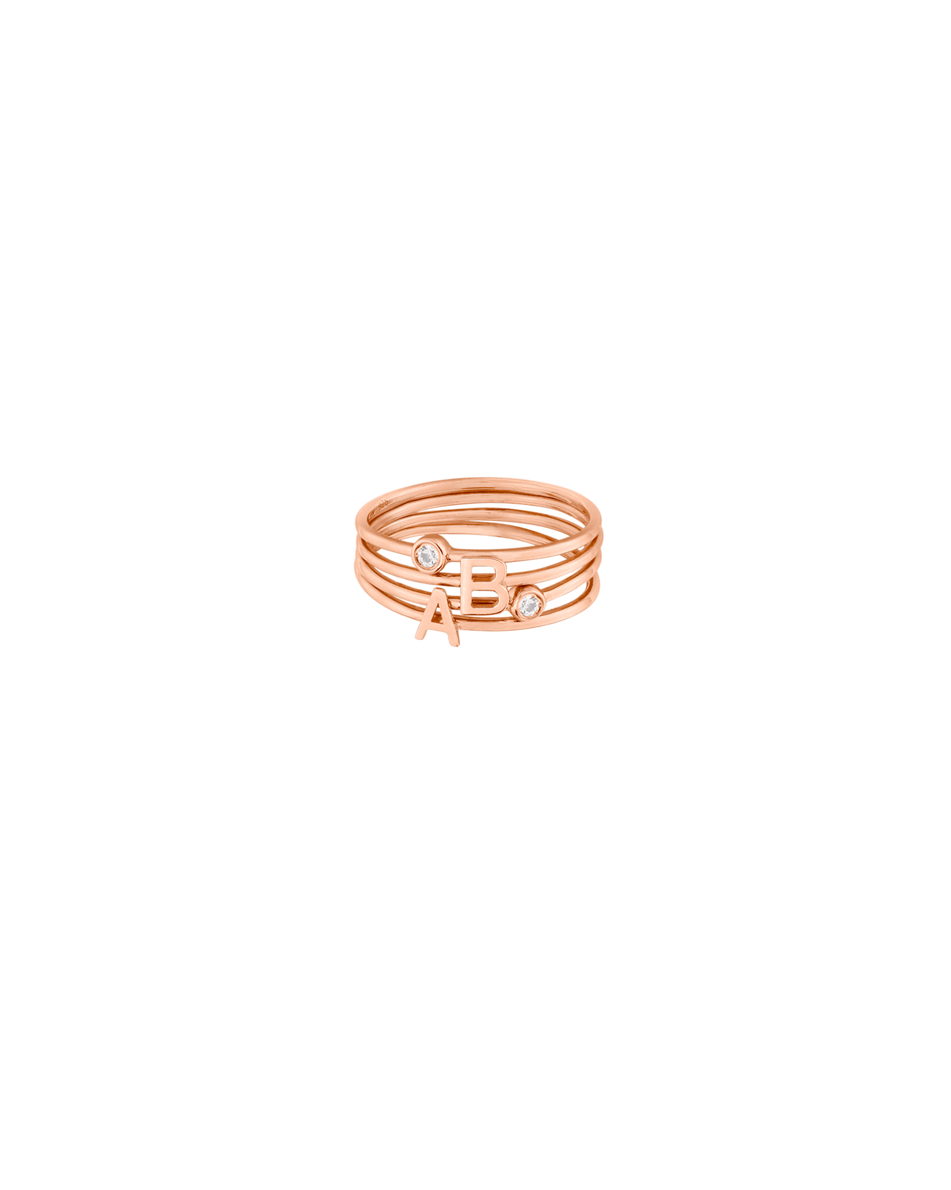 Stackable Initial Ring(s) - 14K Yellow Gold Rings magal-dev 