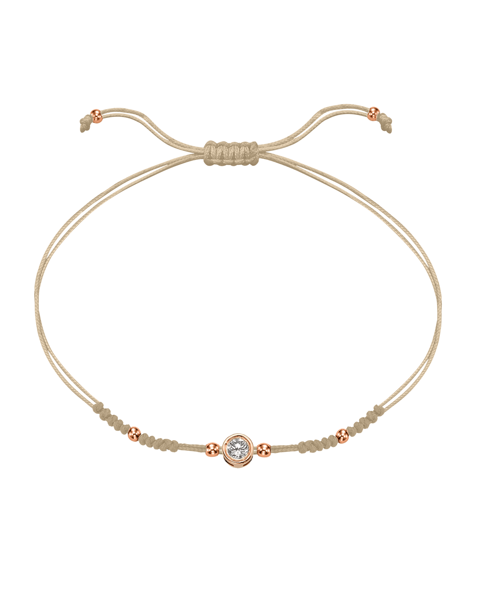 2022 Edit String of Love - 14K Rose Gold Bracelets 14K Solid Gold Beige Large: 0.1ct 