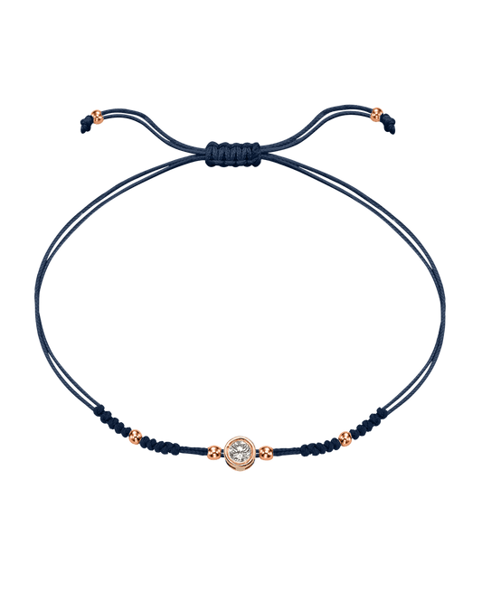 2022 Edit String of Love - 14K Rose Gold Bracelets 14K Solid Gold Navy Blue Large: 0.1ct 